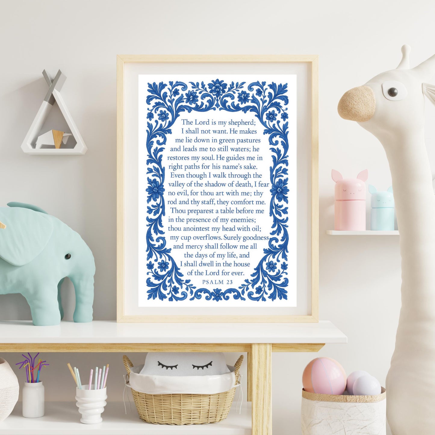 Psalm 23 Scripture Bible Verse Print: Christian Wall Art ⬇️ Digital Download