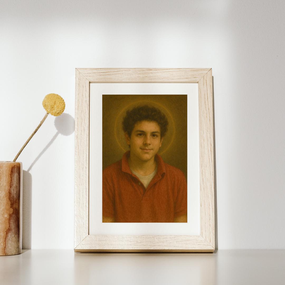 Saint Carlo Acutis Portrait: Modern Catholic Christian Art Print ⬇️ Digital Download