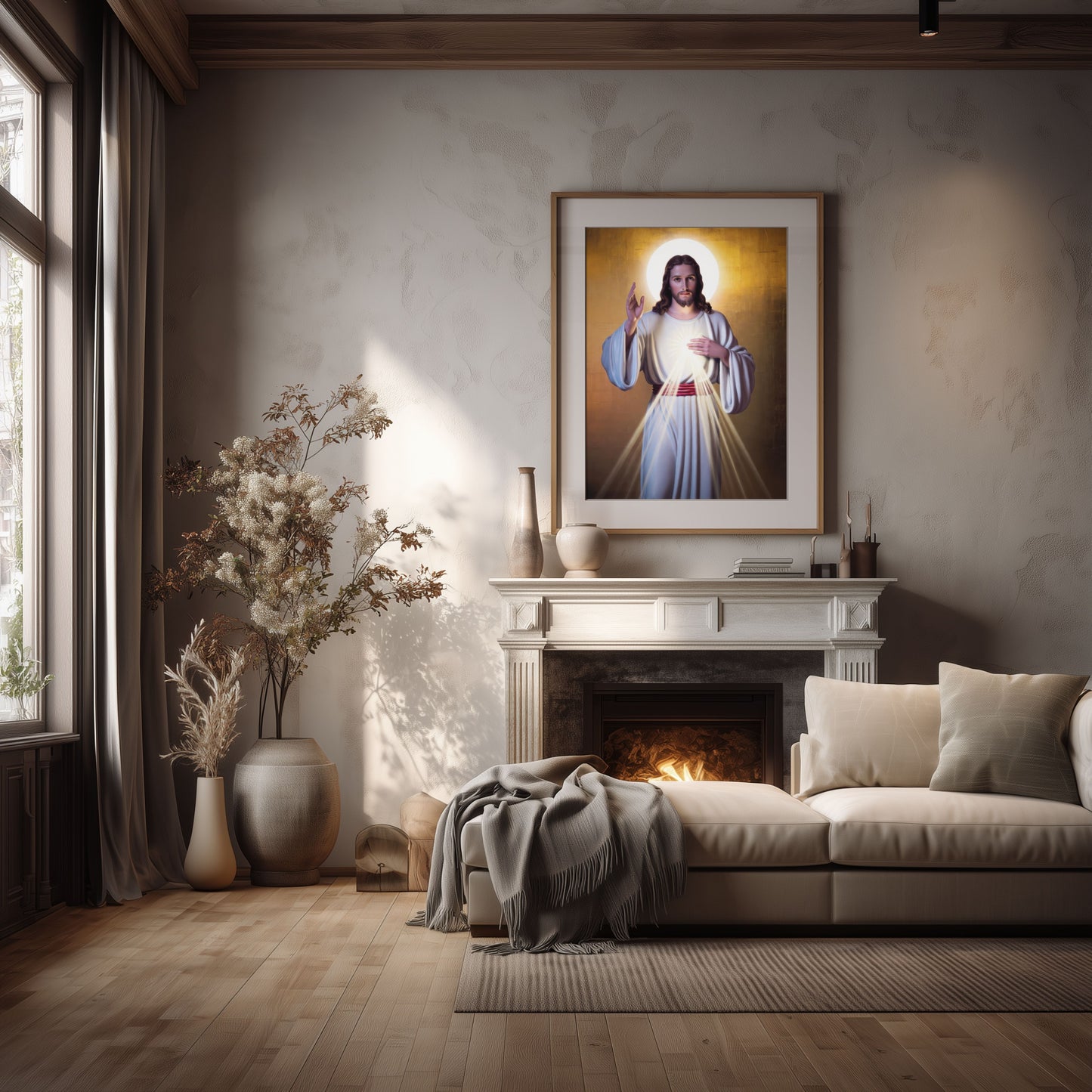 Divine Mercy of Jesus Satin Poster — Religious Wall Art