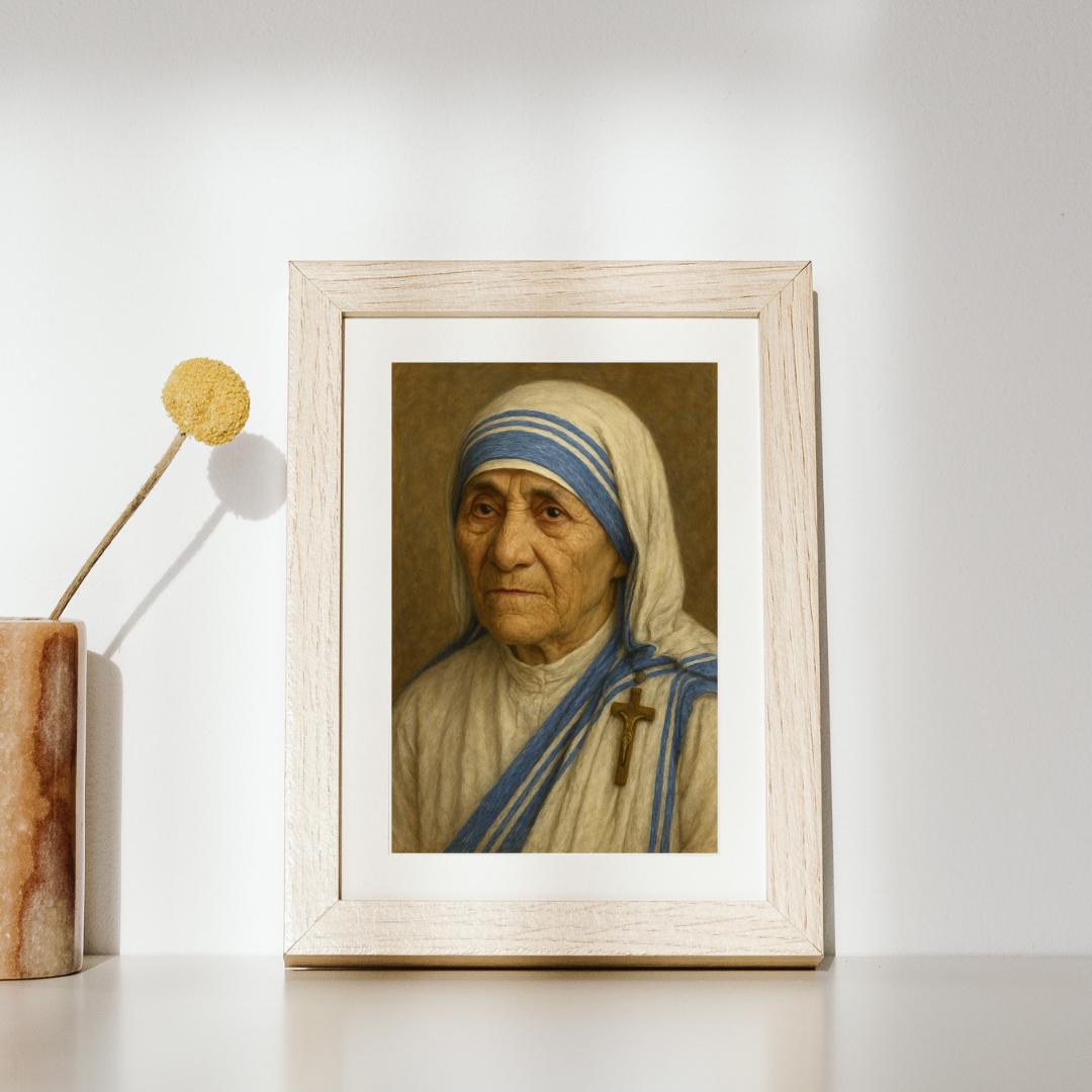 Saint Teresa of Calcutta Portrait: Catholic Religious Christian Wall Art ⬇️ Digital Download