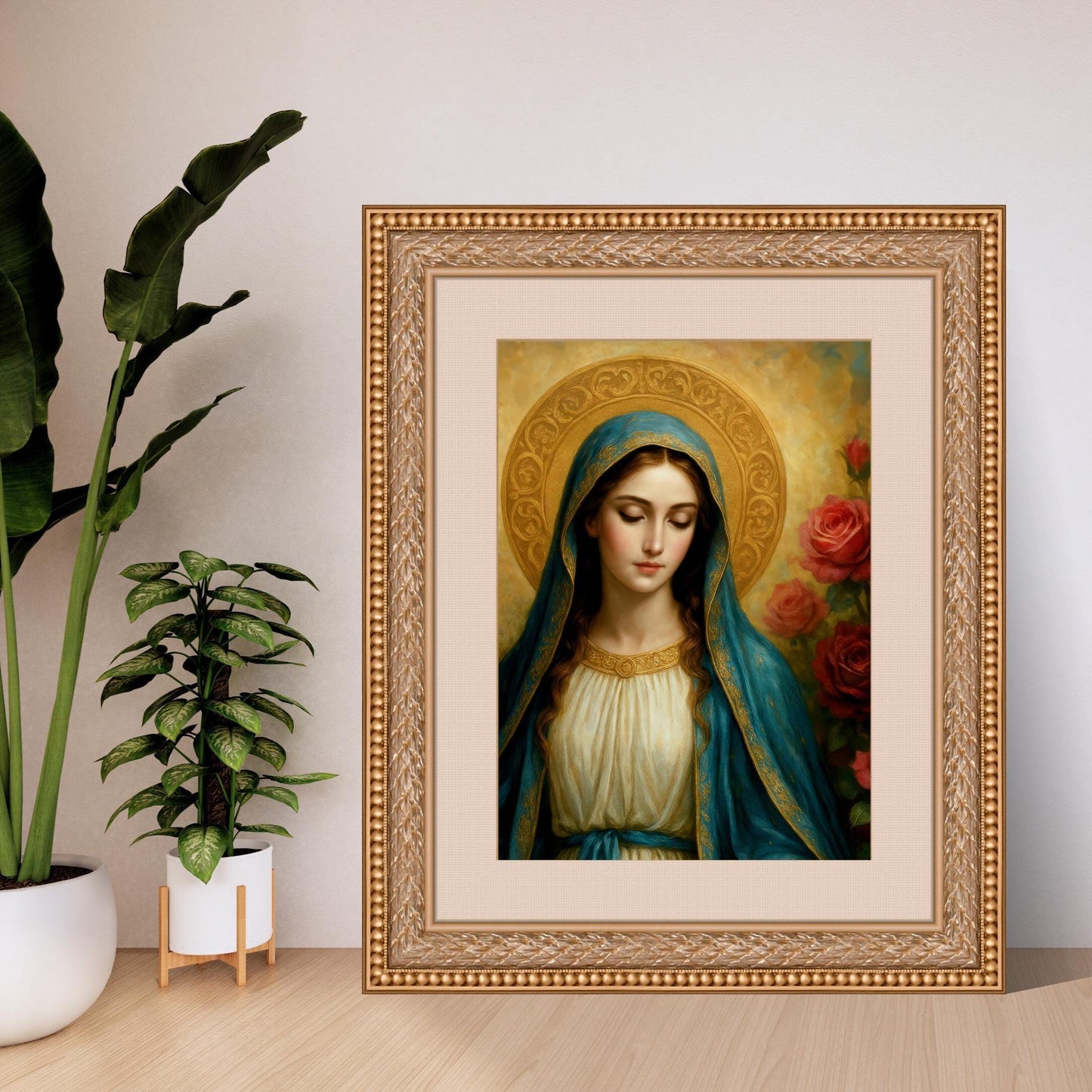 Virgin Mary Digital Print: Catholic Christian Wall Art, Spiritual Christian Decor, Holiday, Confirmation, Birthday Gift ⬇️ Digital Download