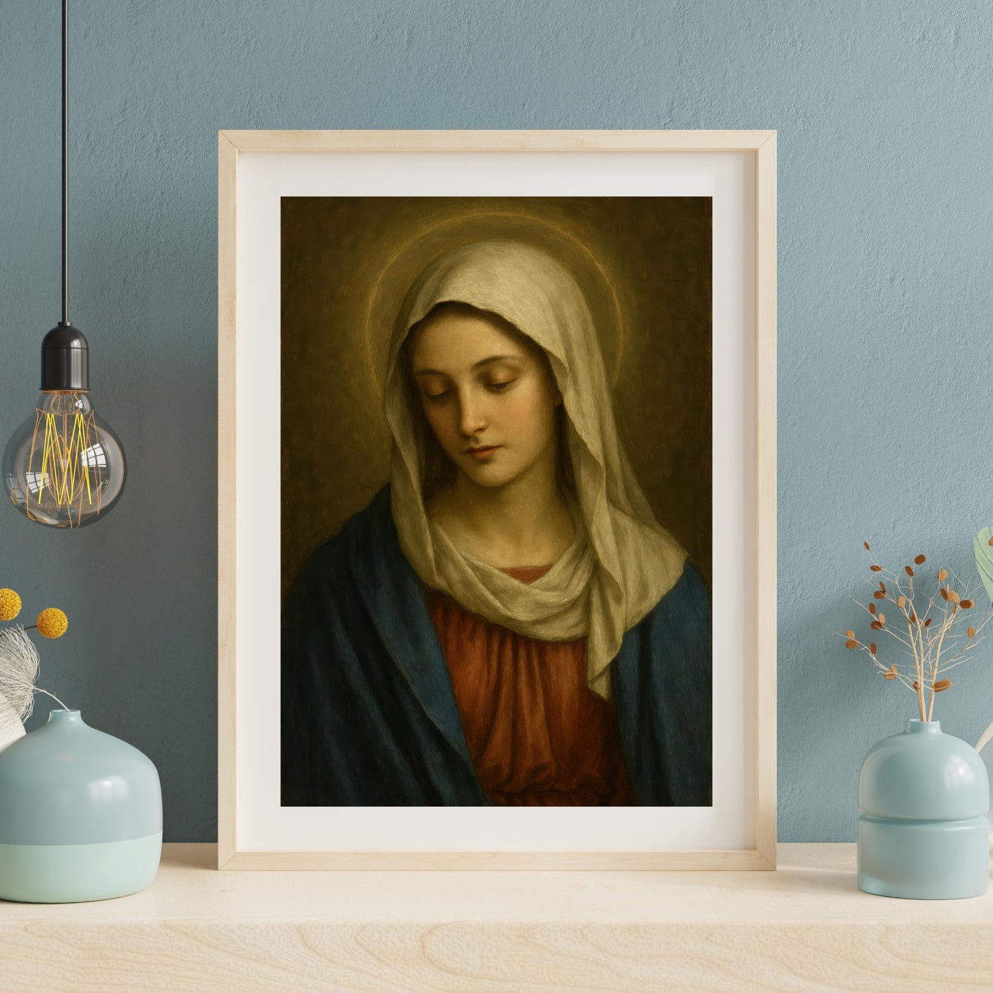 Blessed Virgin Mary Renaissance Art Print: Catholic Home Decor Christian Wall Art ⬇️ (Digital Download)
