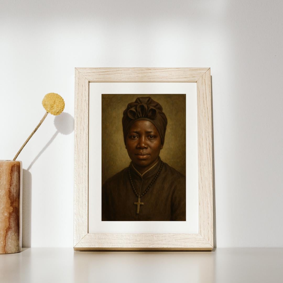 Saint Bakhita Portrait: Catholic Christian Wall Art, Christian Home Decor ⬇️ Digital Download