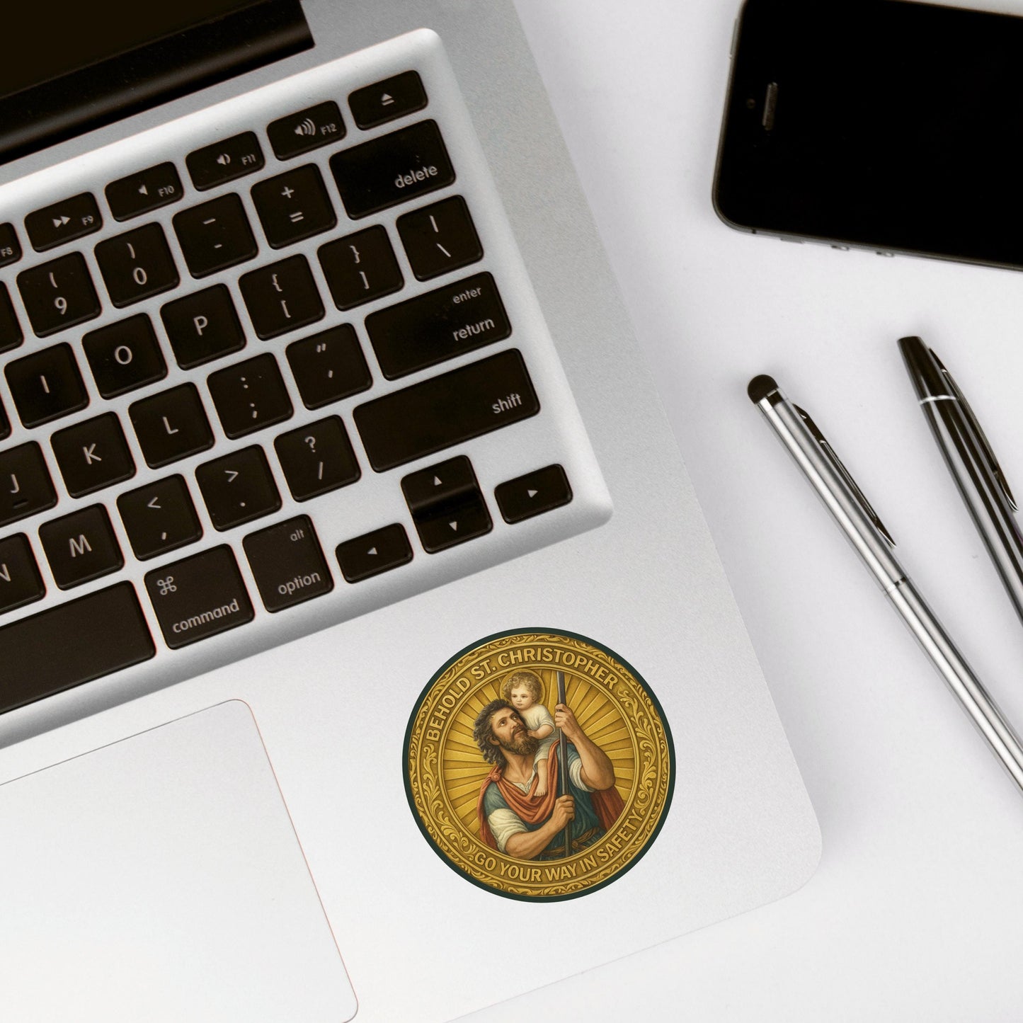 St Christopher Travel Protection Sticker: Religious Car/Laptop Decal