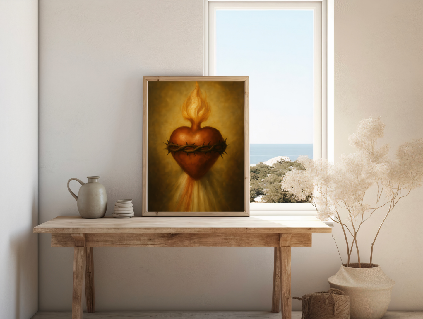 Sacred Heart of Jesus Satin Poster — 300gsm Religious Wall Art