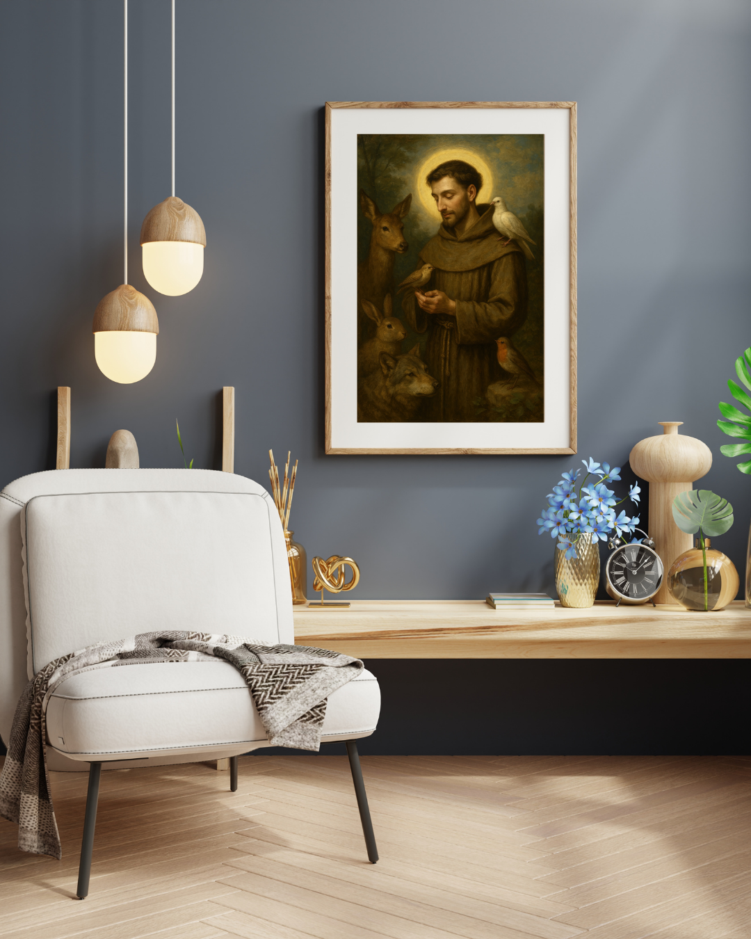 Saint Francis of Assisi Religious Art Poster — Inspirational Christian Wall Decor