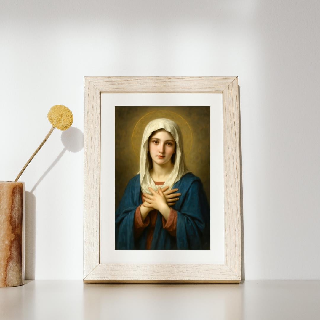 Virgin Mary Portrait: Catholic Christian Home Decor ⬇️ Digital Download