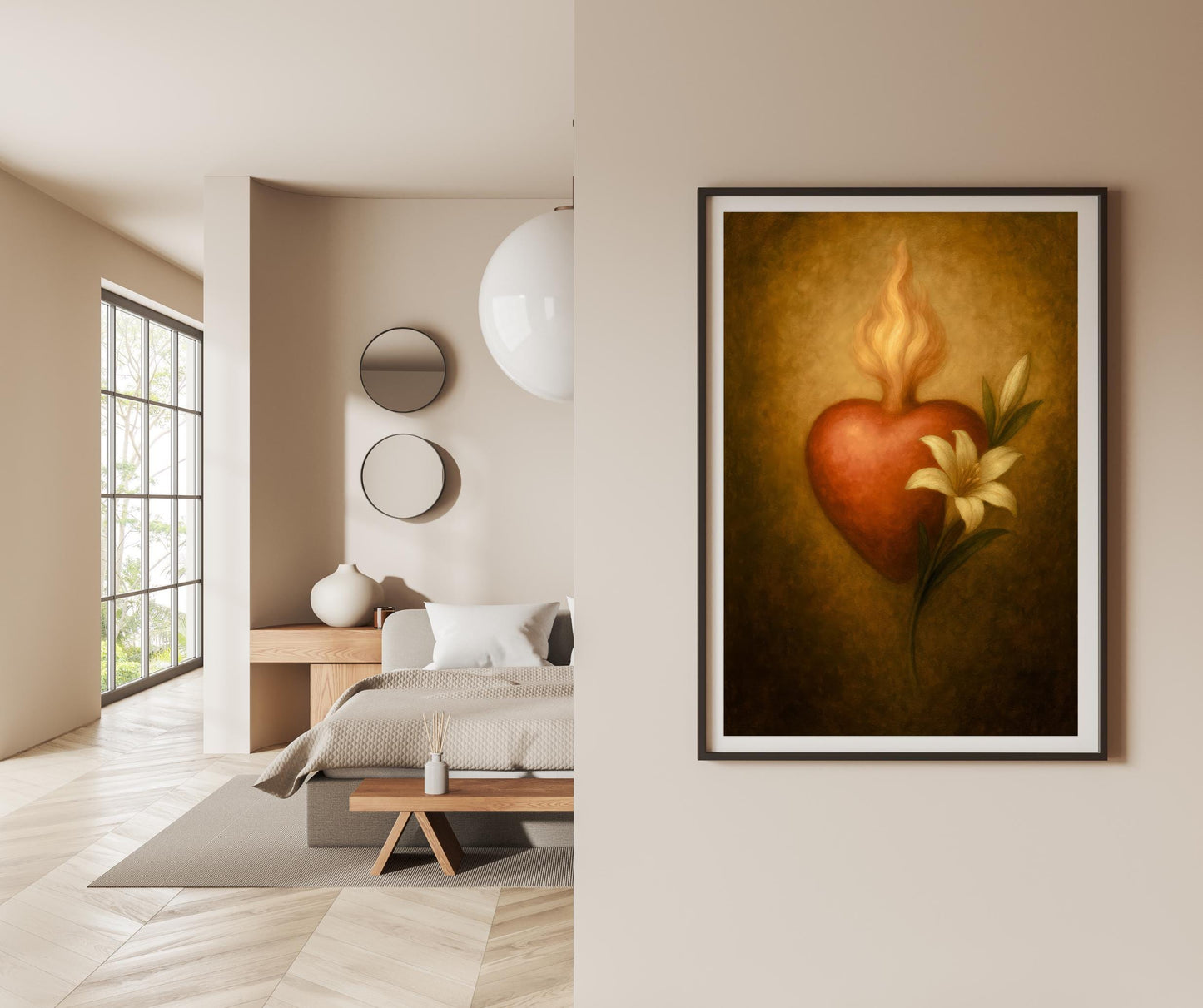 Saint Joseph Sacred Heart Print: Catholic Christian Wall Art Home Decor ⬇️ Digital Download