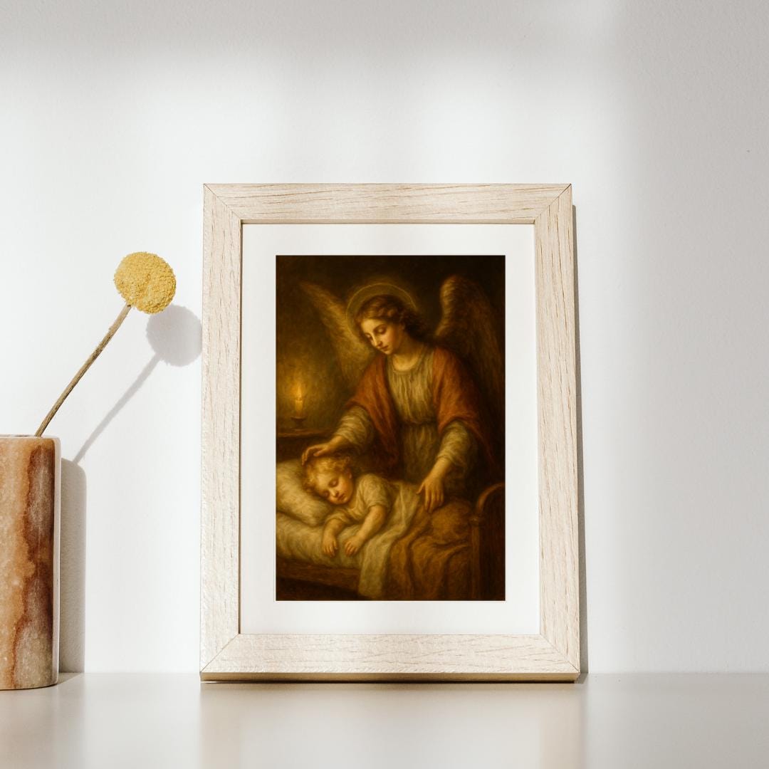 Guardian Angel Art Print: Catholic Child Protection (Digital Download)
