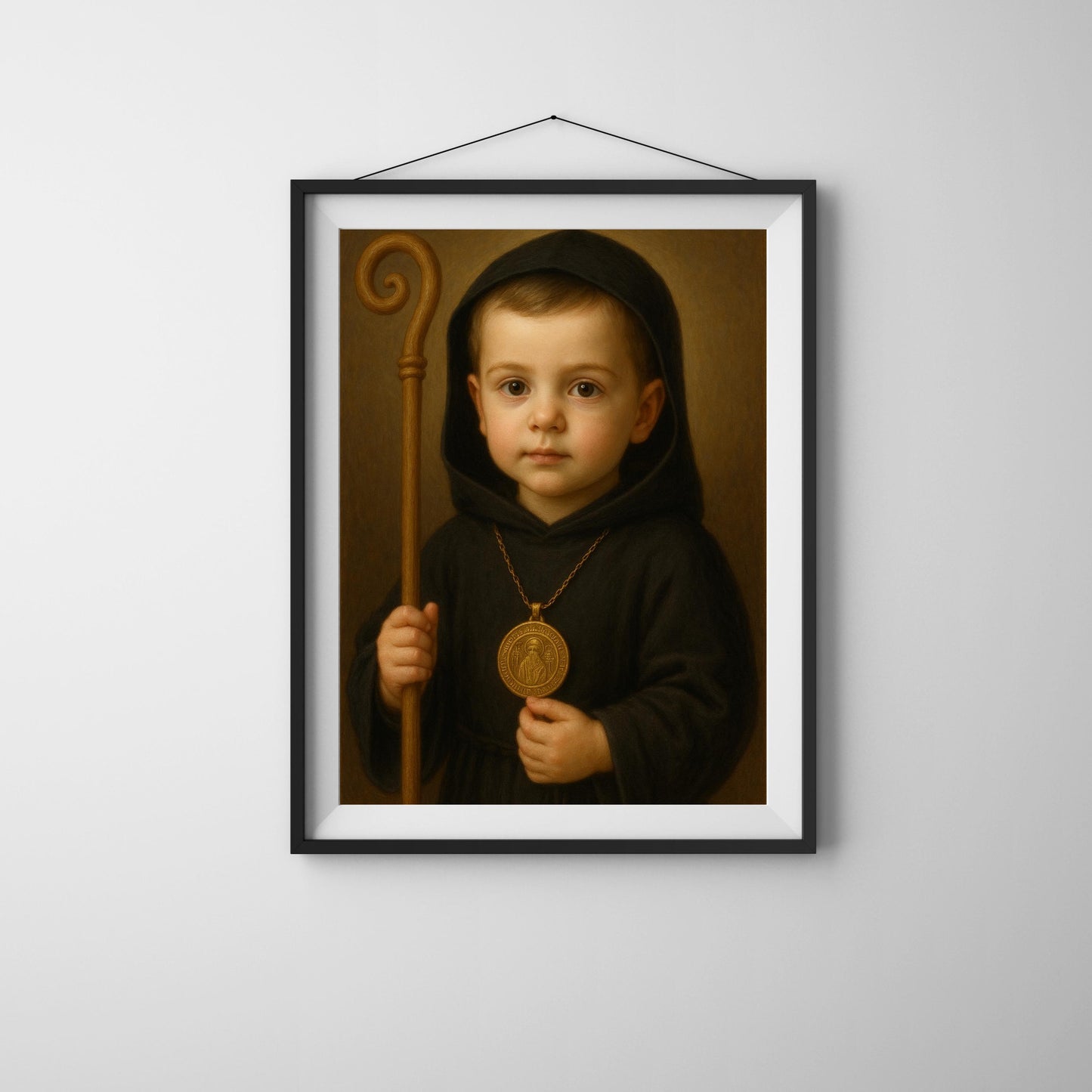 Saint Benedict Art Print: Baby Saint Benedict Catholic Nursery Decor, Baptism, Baby Shower Gift ⬇️ Digital Download