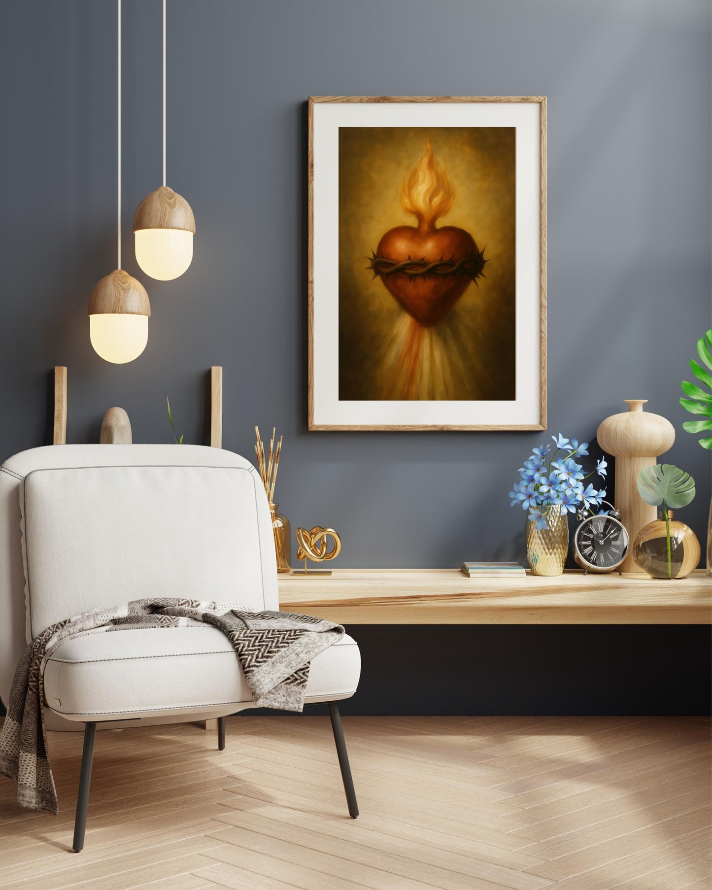 Sacred Heart of Jesus Print: Catholic Home Decor, Sacred Heart Christian Wall Art (Downloadable Satin Poster)