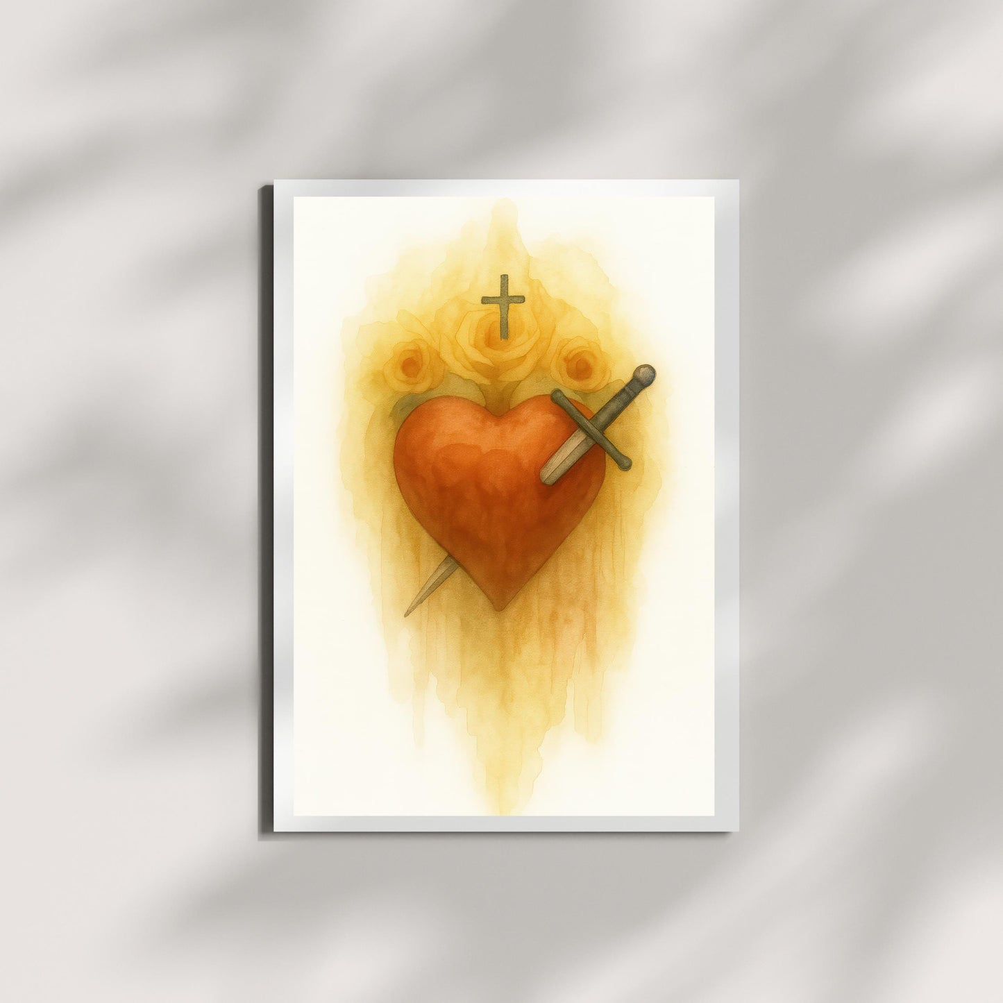 Immaculate Heart of Mary Watercolor Print: Catholic Christian Wall Art ⬇️ Digital Download