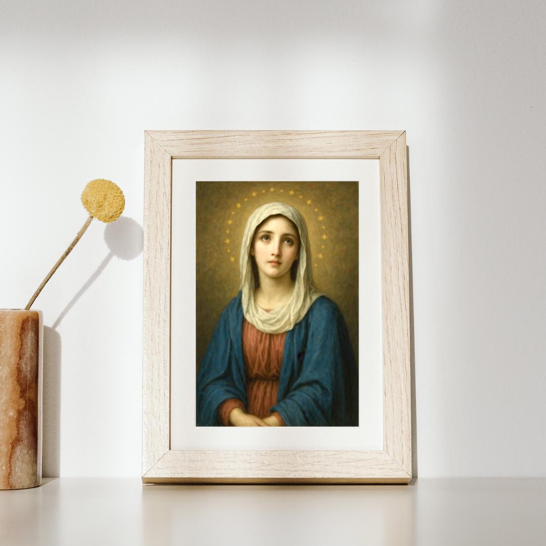 Virgin Mary Printable Portrait: Catholic Home Decor, Christian Wall Art ⬇️ Digital Download