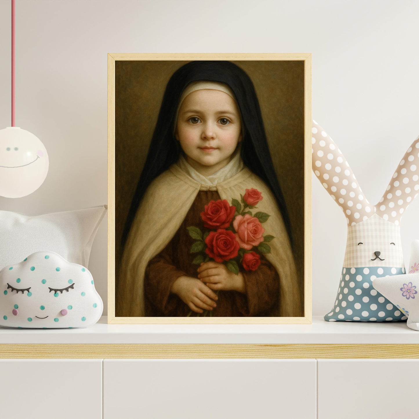 Saint Therese Art Print: Baby Saint Therese Catholic Nursery Decor, Baptism, Baby Shower Faith Gift ⬇️ Digital Download