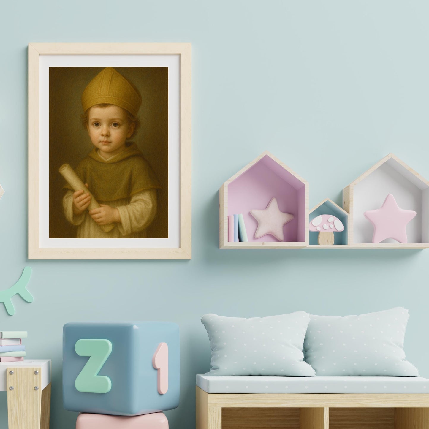 Saint Augustine Art Print: Baby Saint Augustine Catholic Nursery Decor, Baptism, Baby Shower Faith Gift ⬇️ Digital Download