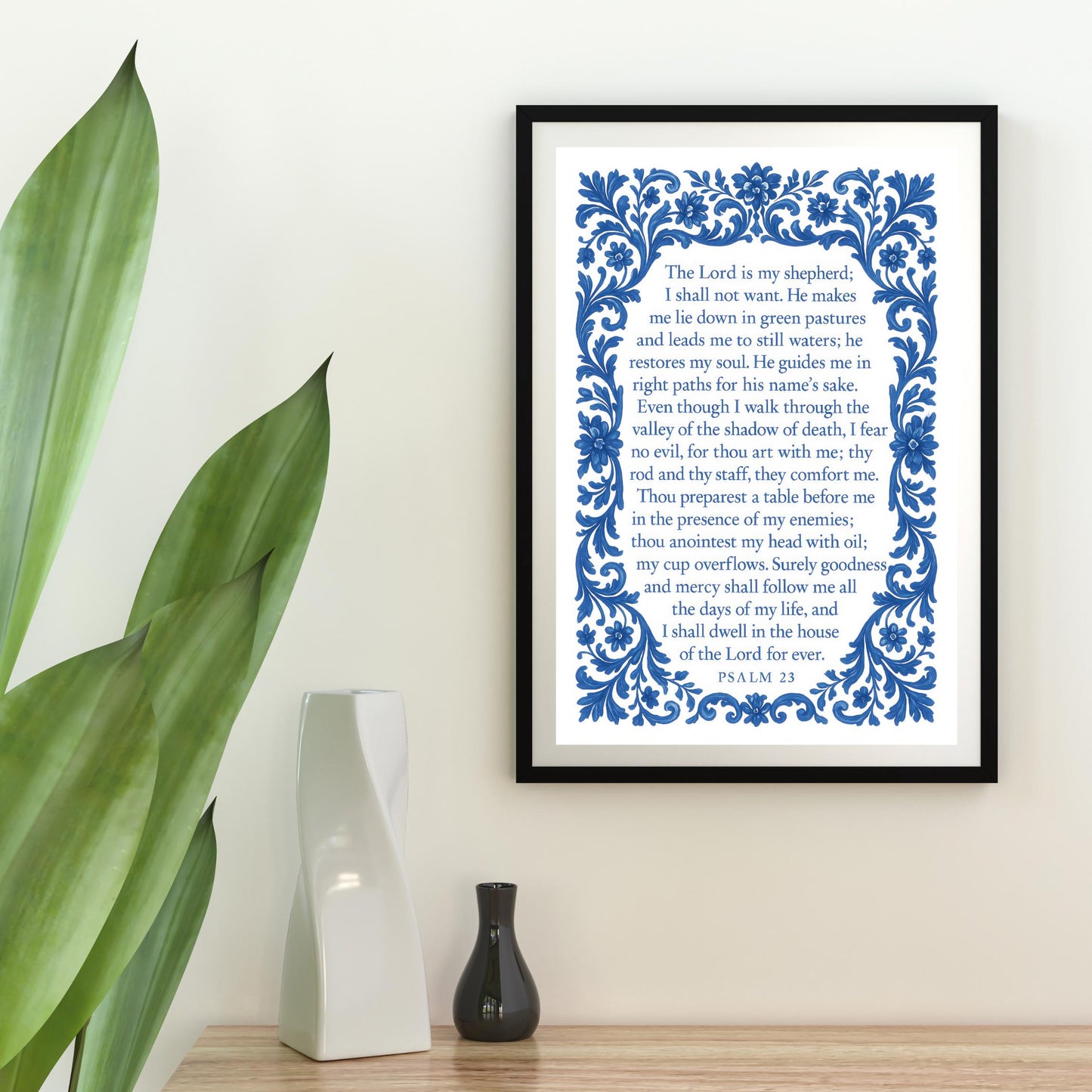 Psalm 23 Scripture Bible Verse Print: Christian Wall Art ⬇️ Digital Download