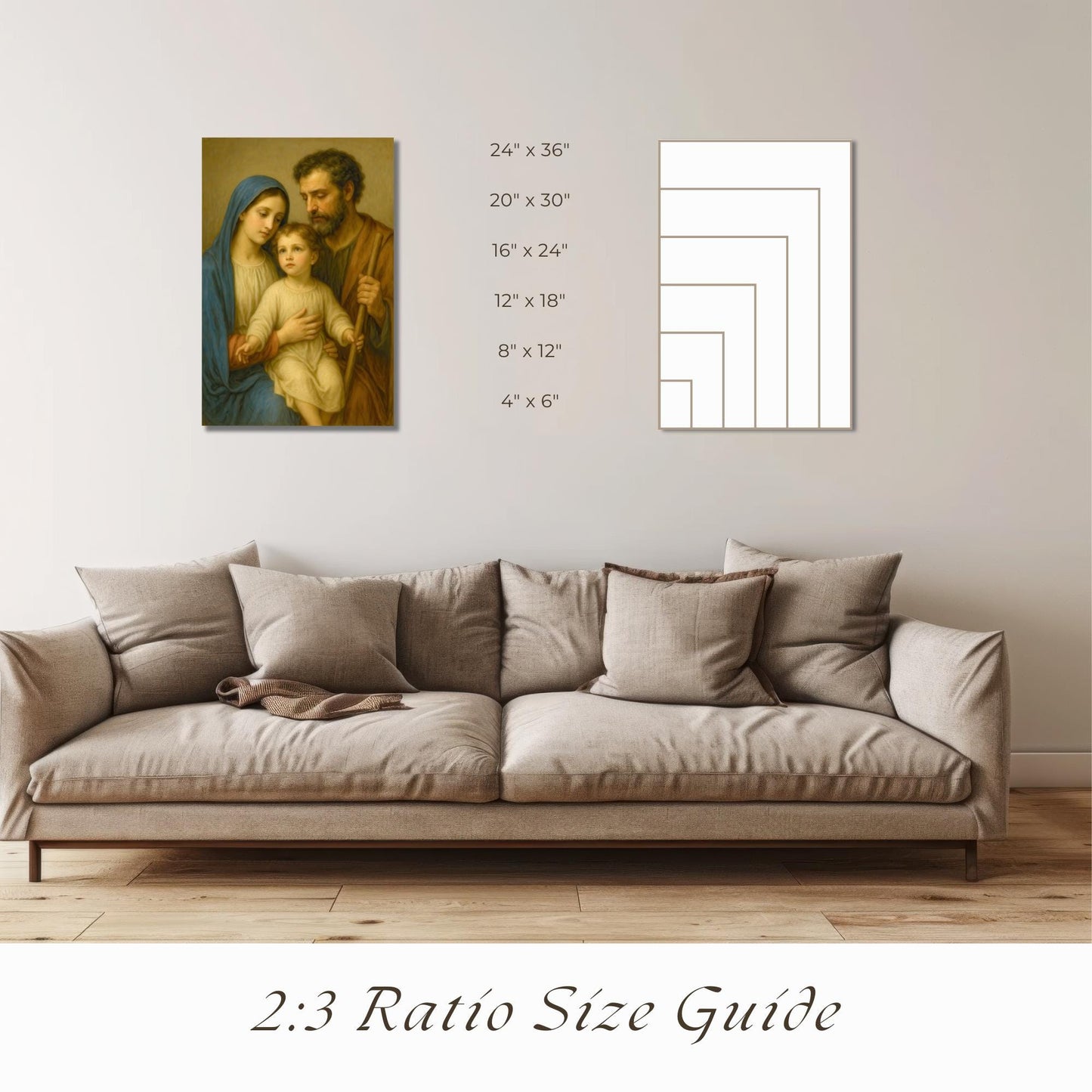 Holy Family Art Print: Catholic Home Decor Christian Wall Art ⬇️ Digital Download
