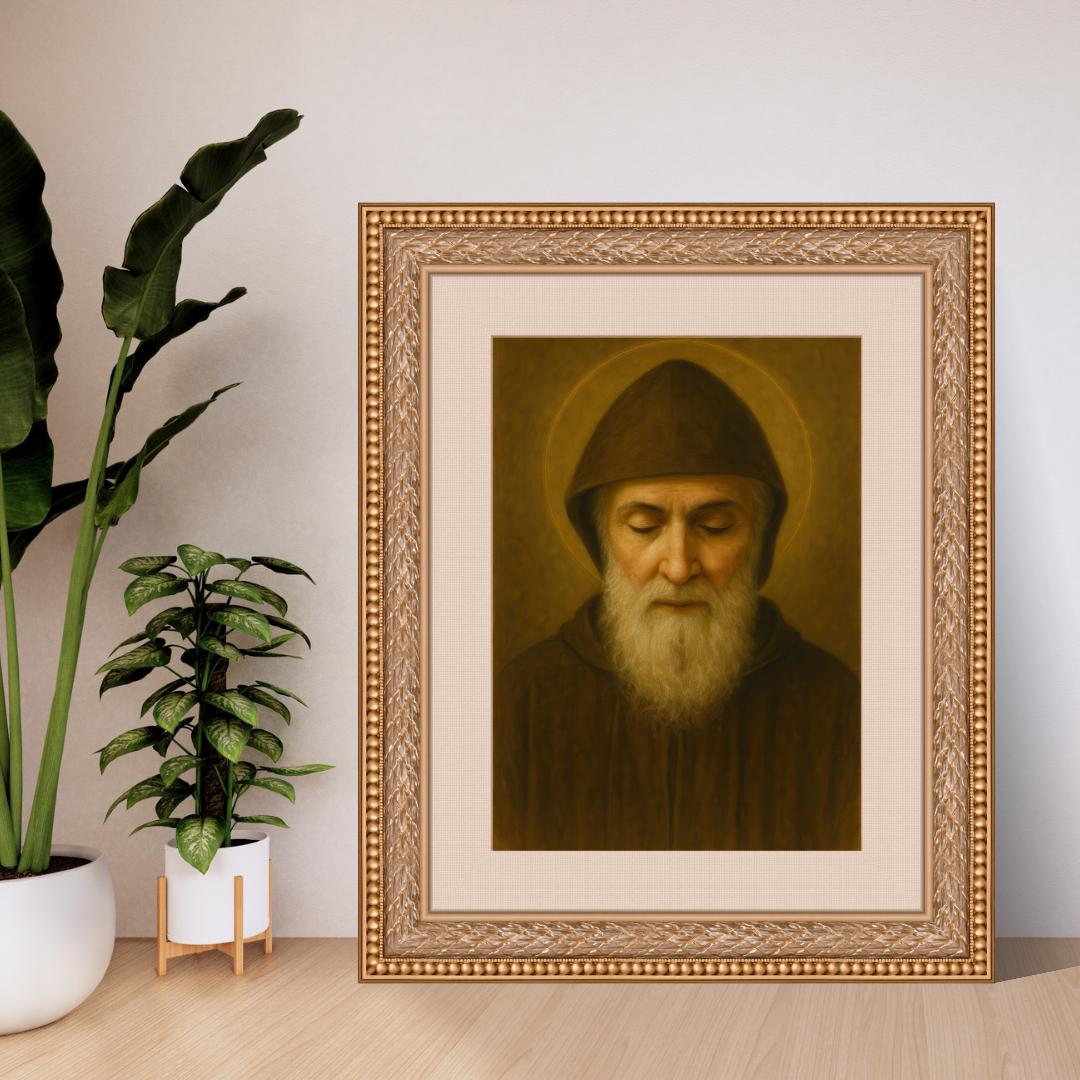 Portrait de Saint Charbel : moine maronite chrétien catholique (téléchargement numérique)