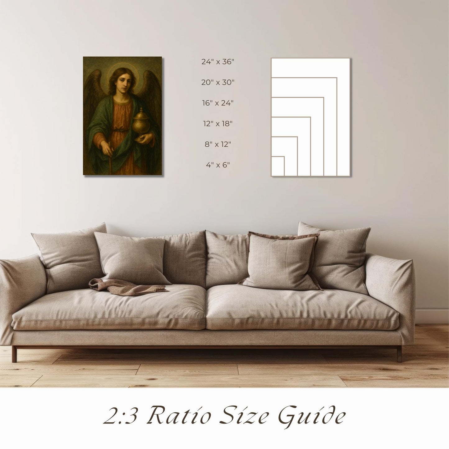 Archangel Raphael Print: Healing Angel Art, Religious Home Decor, Christian Wall Art ⬇️ Digital Download