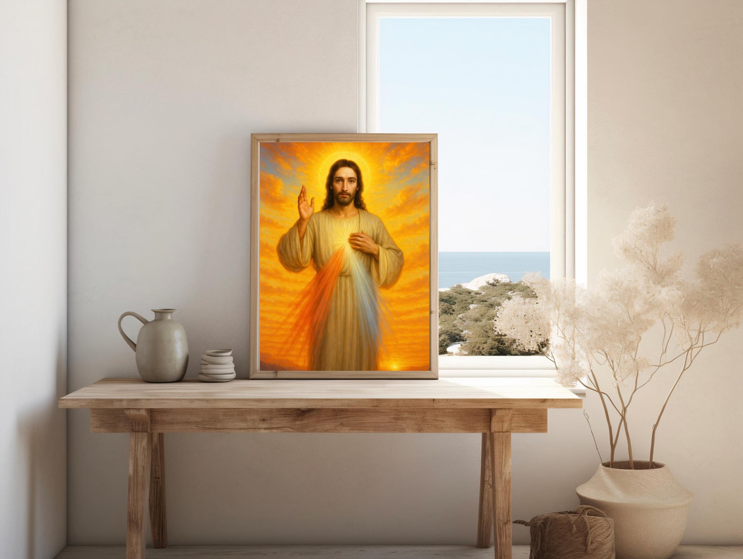 Divine Mercy Jesus Poster: Christian Wall Art Sunrise Poster ⬇️ Digital Download