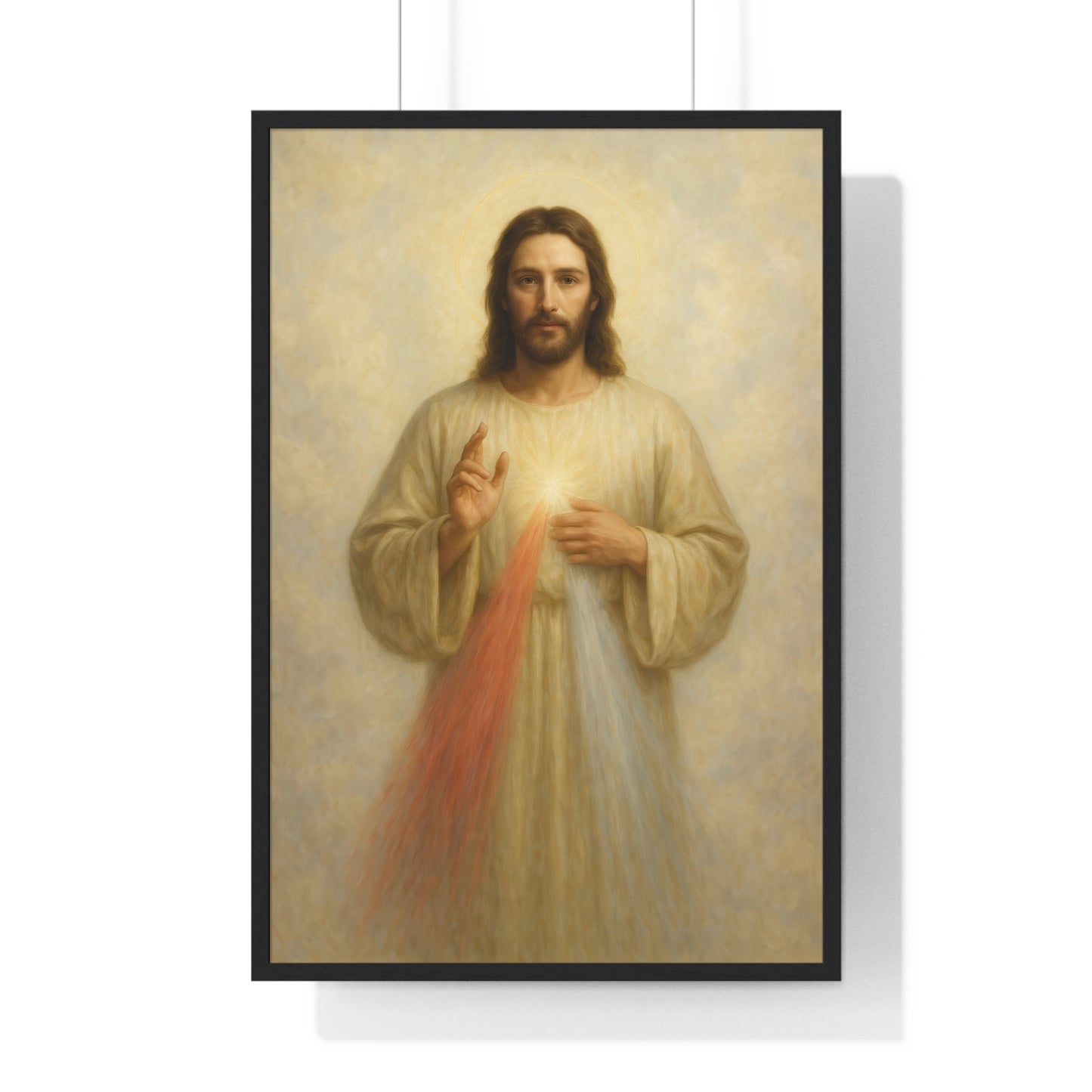 Jesus Divine Mercy, Vertical Framed Poster, Religious Art, Home Decor, Faith Gift, Spiritual Wall Art, Baptism or Confirmation
