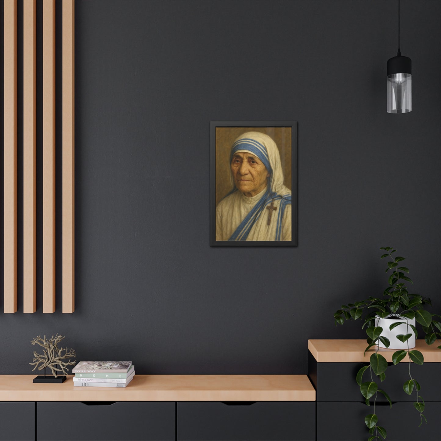 Inspirational Framed Posters, Saint Mother Teresa Art, Motivational Decor, Home Office Wall Art, Gift for Faith and Love