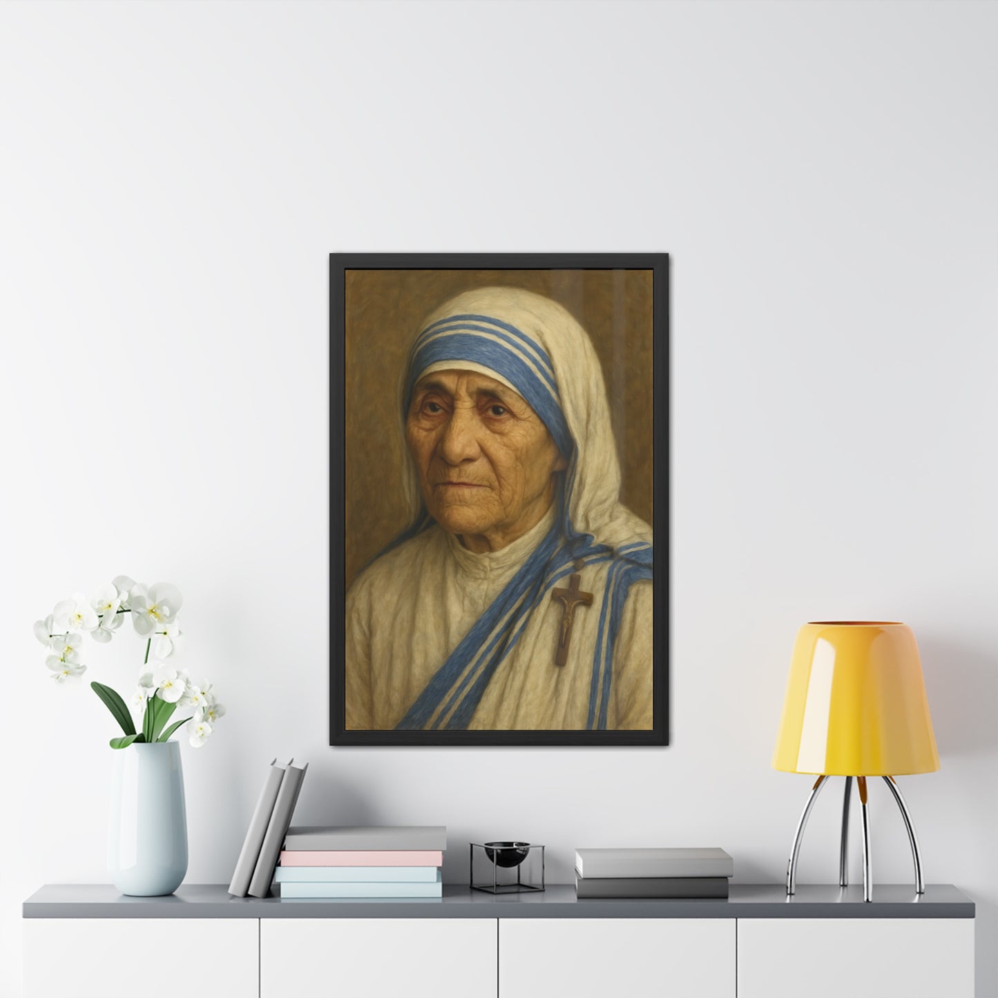 Inspirational Framed Posters, Saint Mother Teresa Art, Motivational Decor, Home Office Wall Art, Gift for Faith and Love