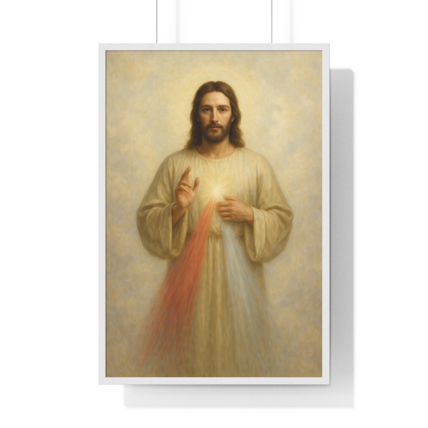 Jesus Divine Mercy, Vertical Framed Poster, Religious Art, Home Decor, Faith Gift, Spiritual Wall Art, Baptism or Confirmation