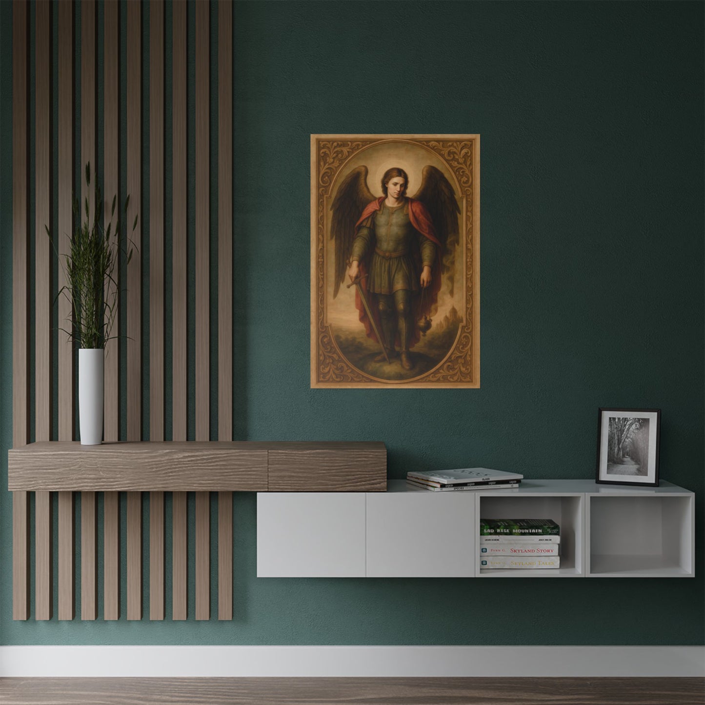 Satin Poster, Archangel Saint Michael Heavenly Decor, Renaissance Style Art, Guardian Angel Gift, Spiritual Wall Art, Religious Home Decor