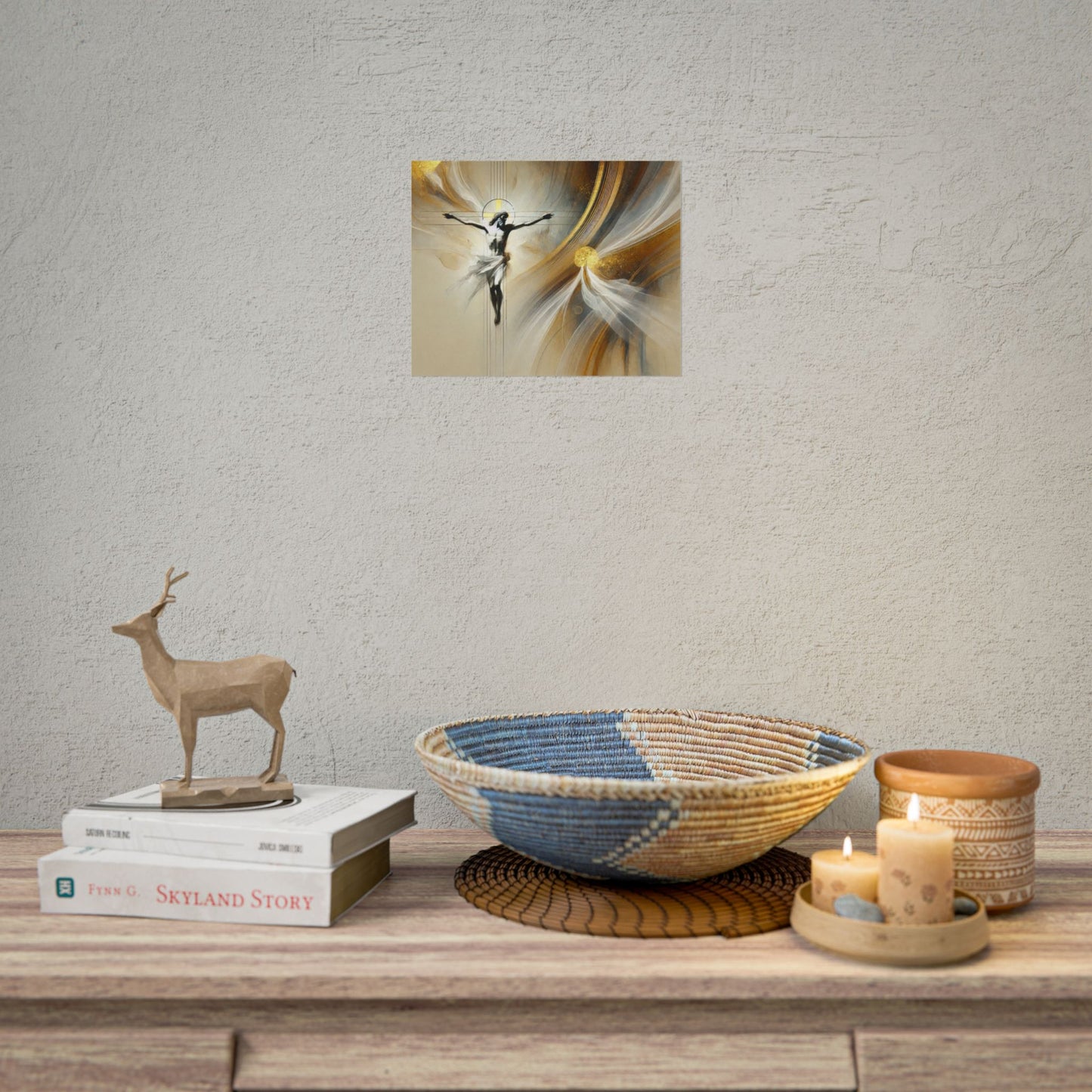 Sacred rolled posters, spiritual wall art, divine decor, Christian artwork, religious home decoration
