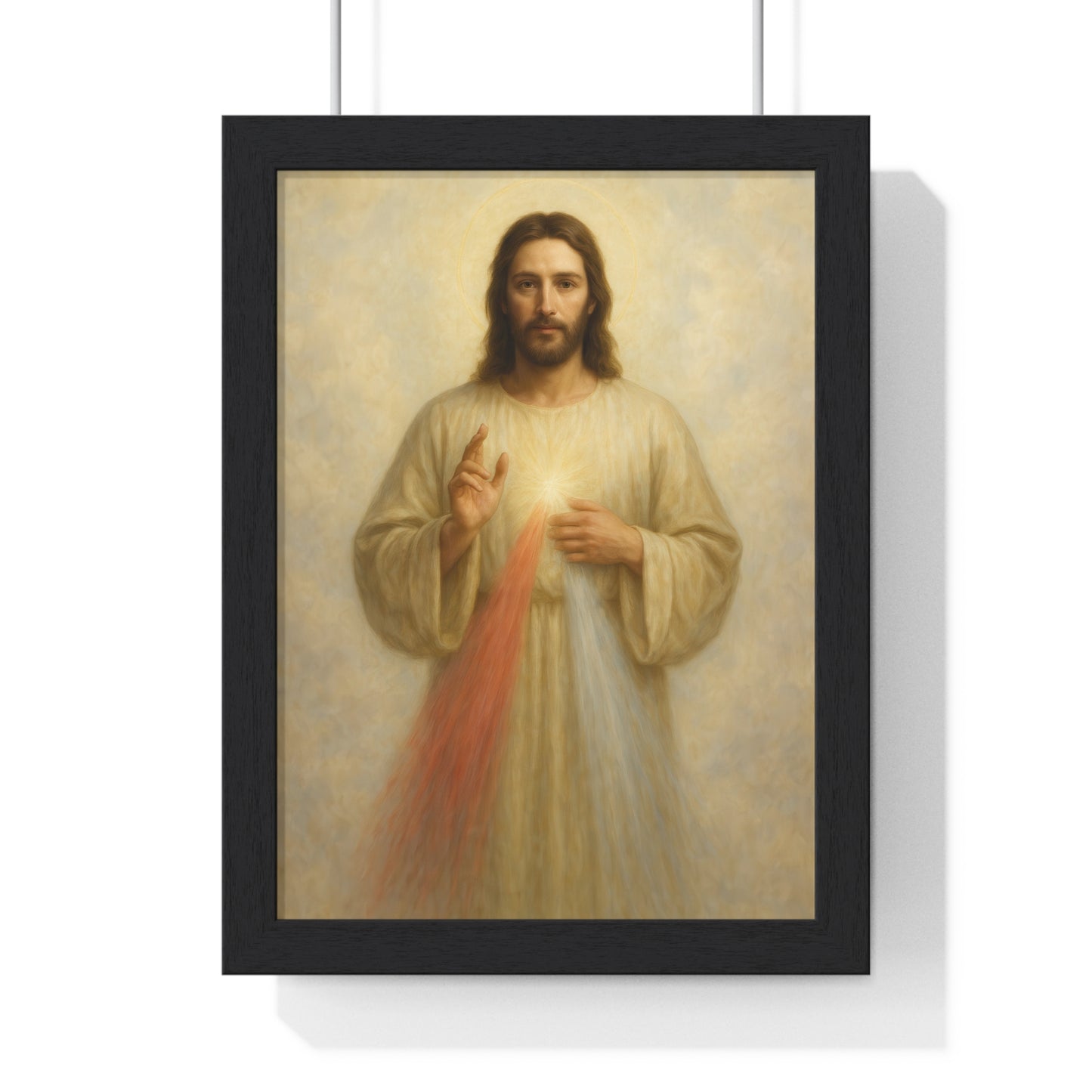 Jesus Divine Mercy, Vertical Framed Poster, Religious Art, Home Decor, Faith Gift, Spiritual Wall Art, Baptism or Confirmation