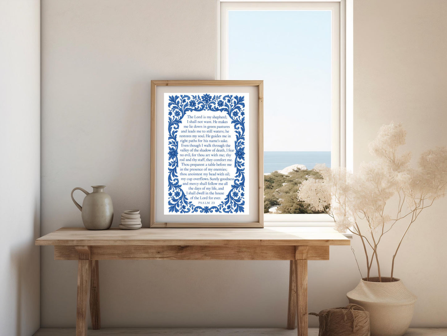 Psalm 23 Scripture Bible Verse Print: Christian Wall Art ⬇️ Digital Download