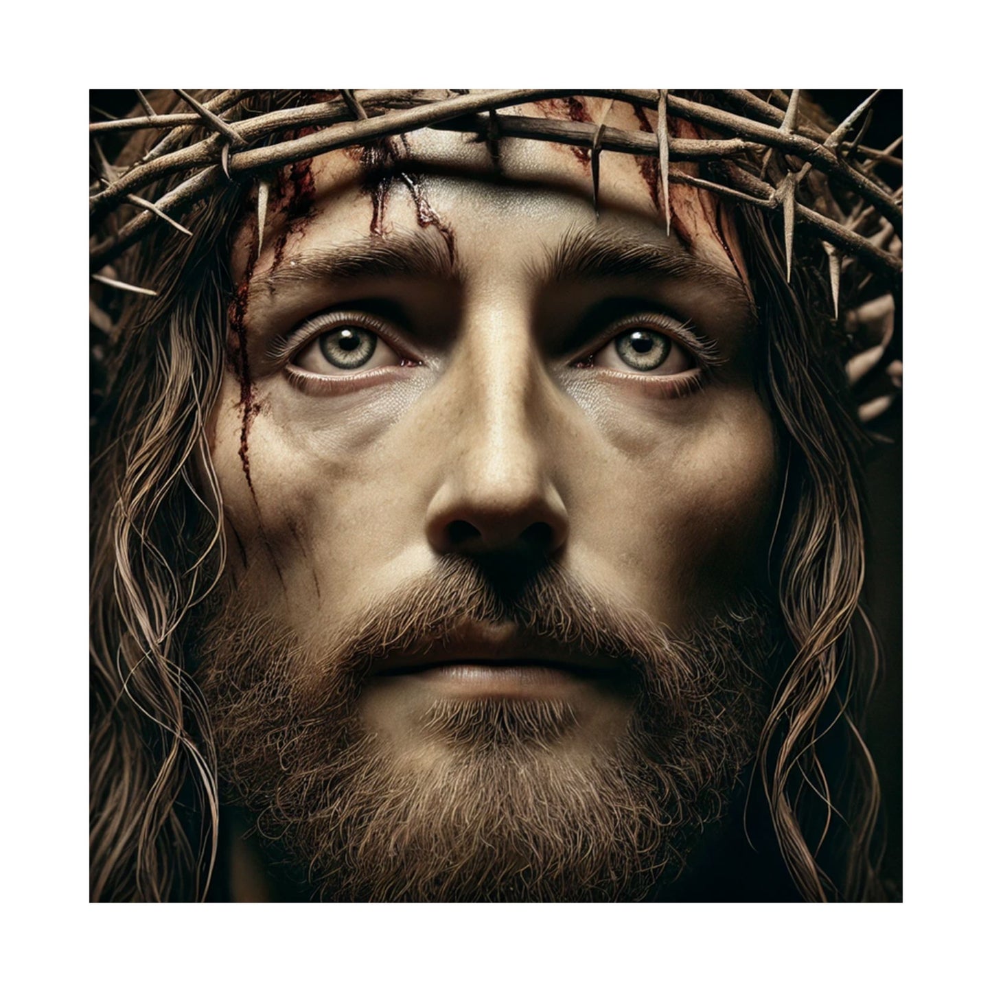 Crown of Thorns Satin Poster — Religious Christ Wall Art