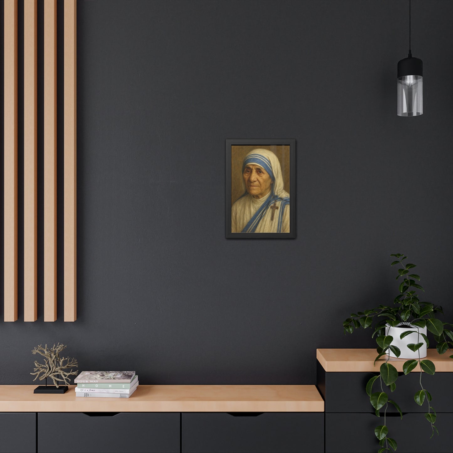Inspirational Framed Posters, Saint Mother Teresa Art, Motivational Decor, Home Office Wall Art, Gift for Faith and Love