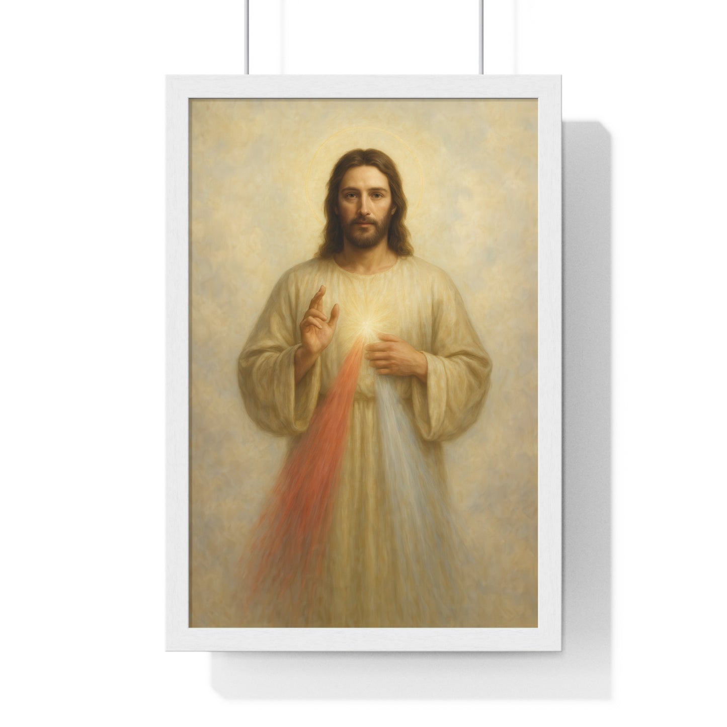 Jesus Divine Mercy, Vertical Framed Poster, Religious Art, Home Decor, Faith Gift, Spiritual Wall Art, Baptism or Confirmation