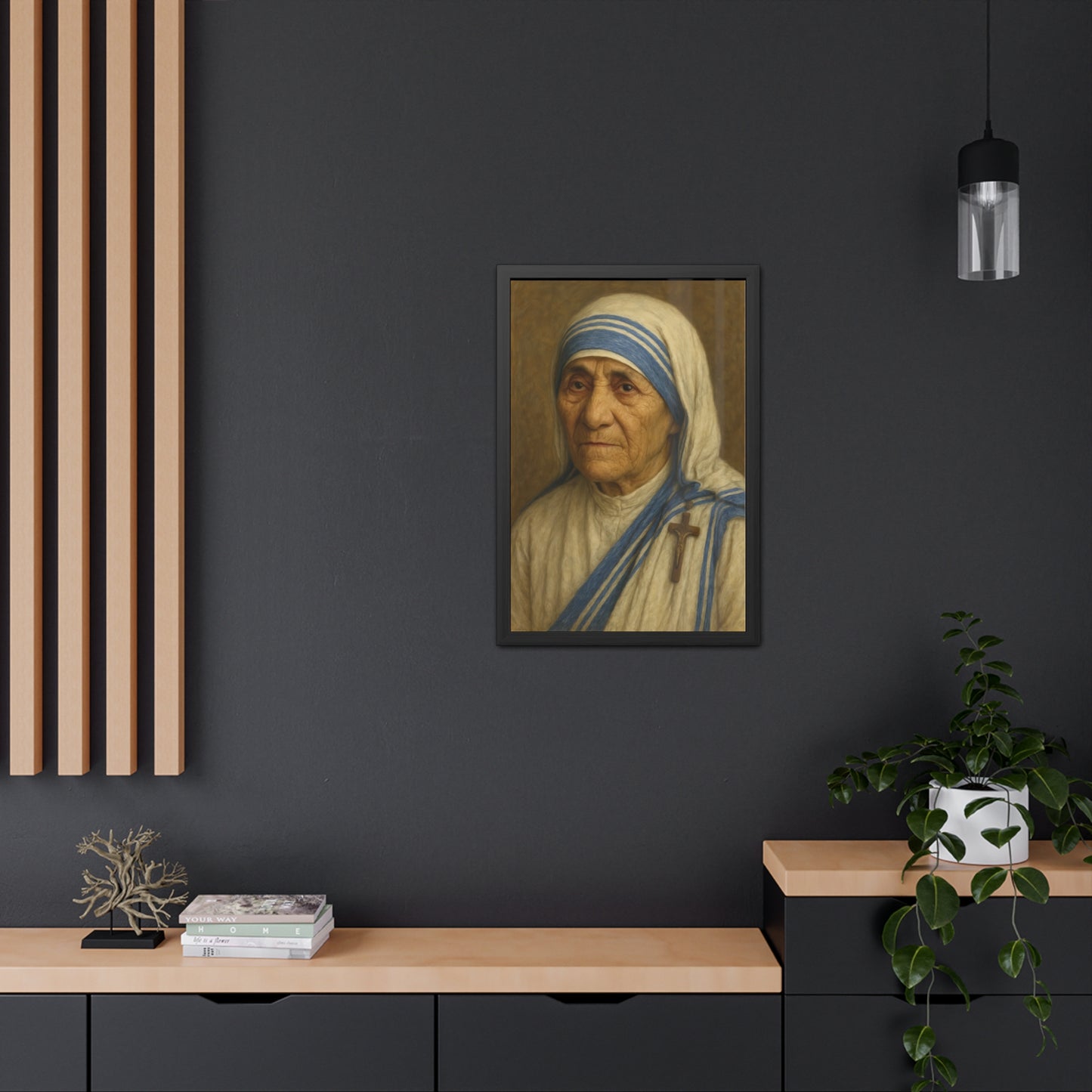 Inspirational Framed Posters, Saint Mother Teresa Art, Motivational Decor, Home Office Wall Art, Gift for Faith and Love
