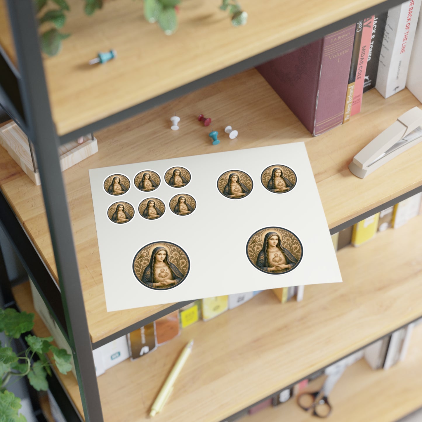 Blessed Virgin Mary Sticker Sheet — 10 Catholic Medal Stickers