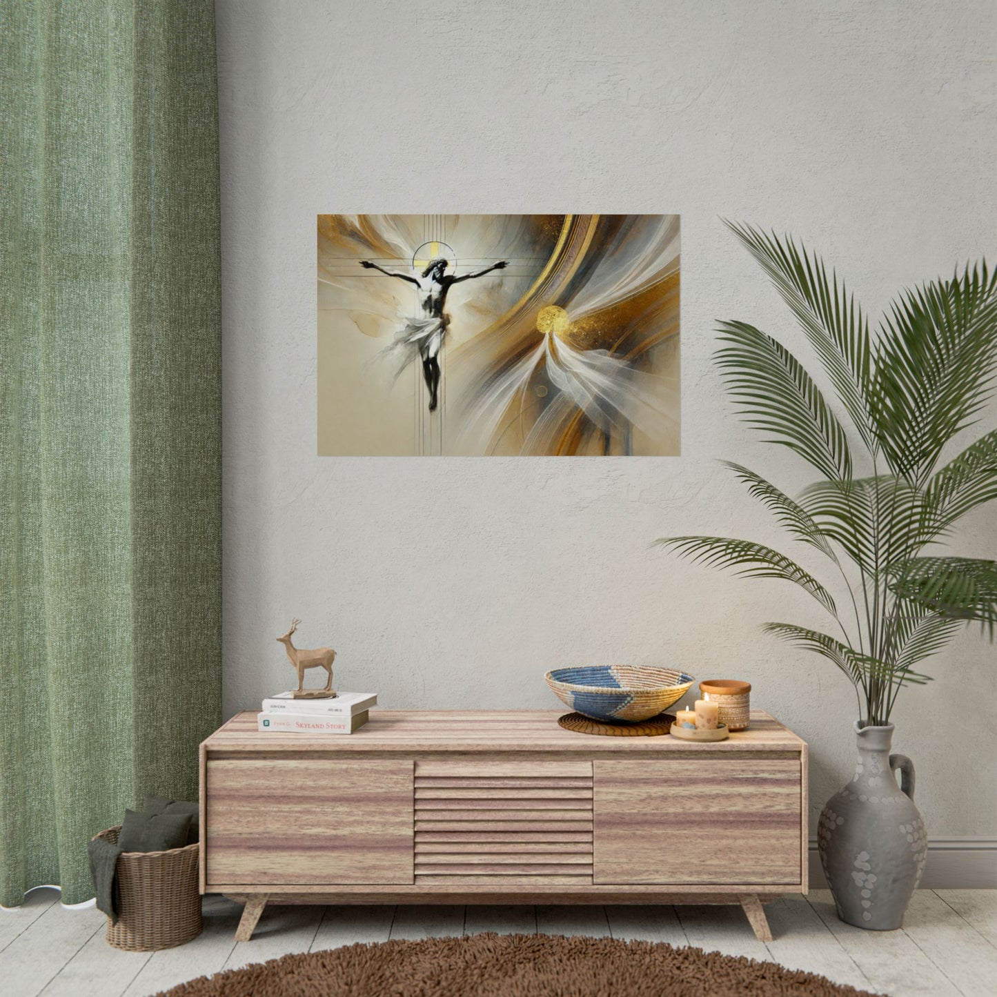 Sacred rolled posters, spiritual wall art, divine decor, Christian artwork, religious home decoration