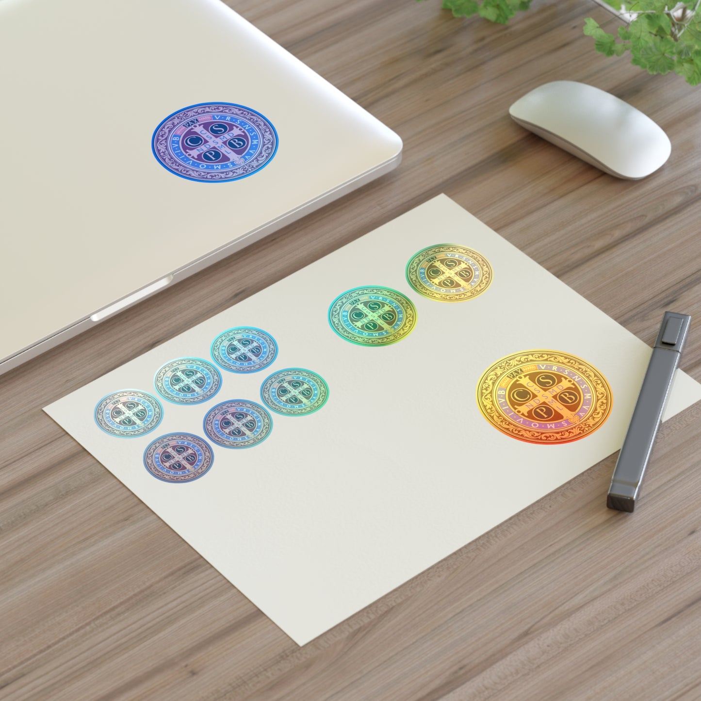 Saint Benedict Medal Sticker Sheet | 10 Religious Catholic Medal Stickers