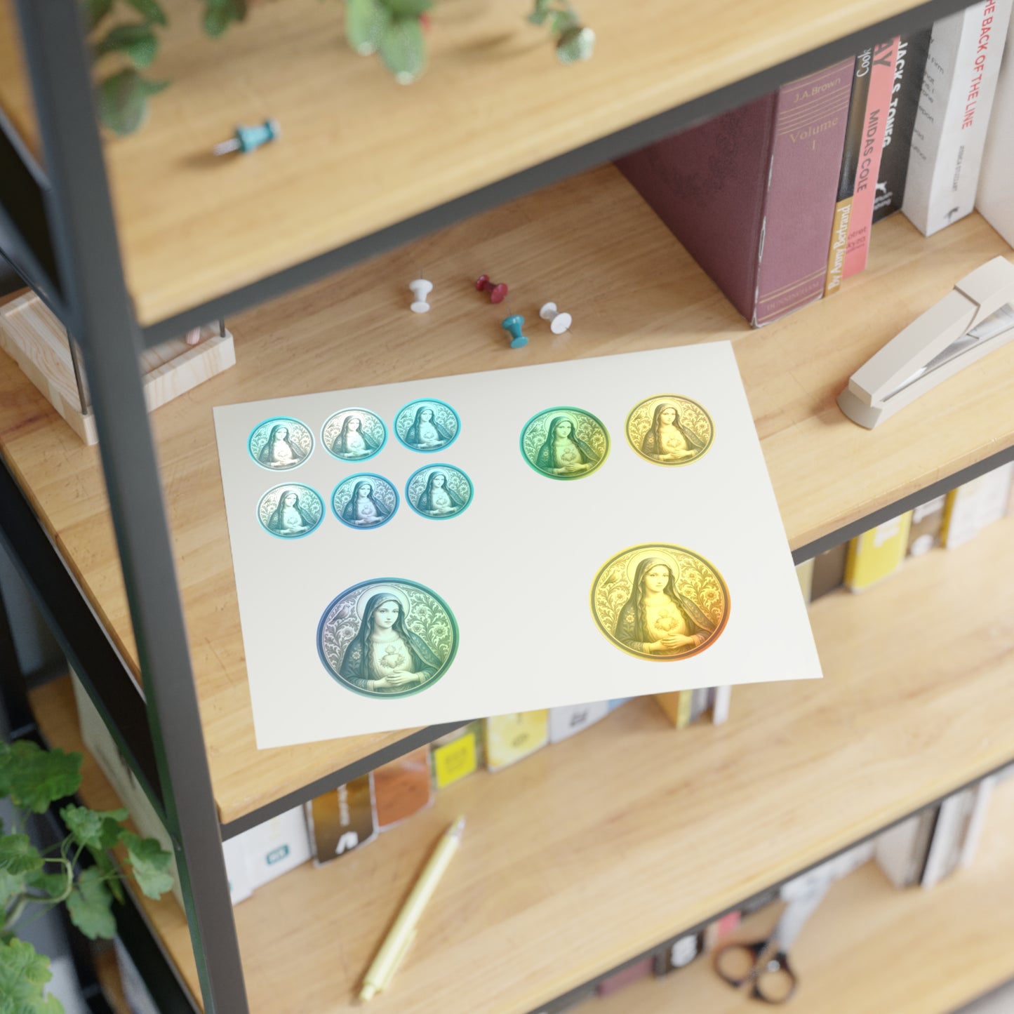Blessed Virgin Mary Sticker Sheet — 10 Catholic Medal Stickers