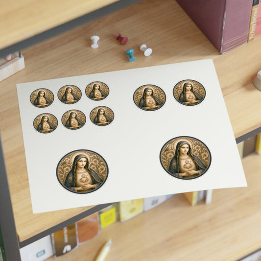 Blessed Virgin Mary Sticker Sheet — 10 Catholic Medal Stickers