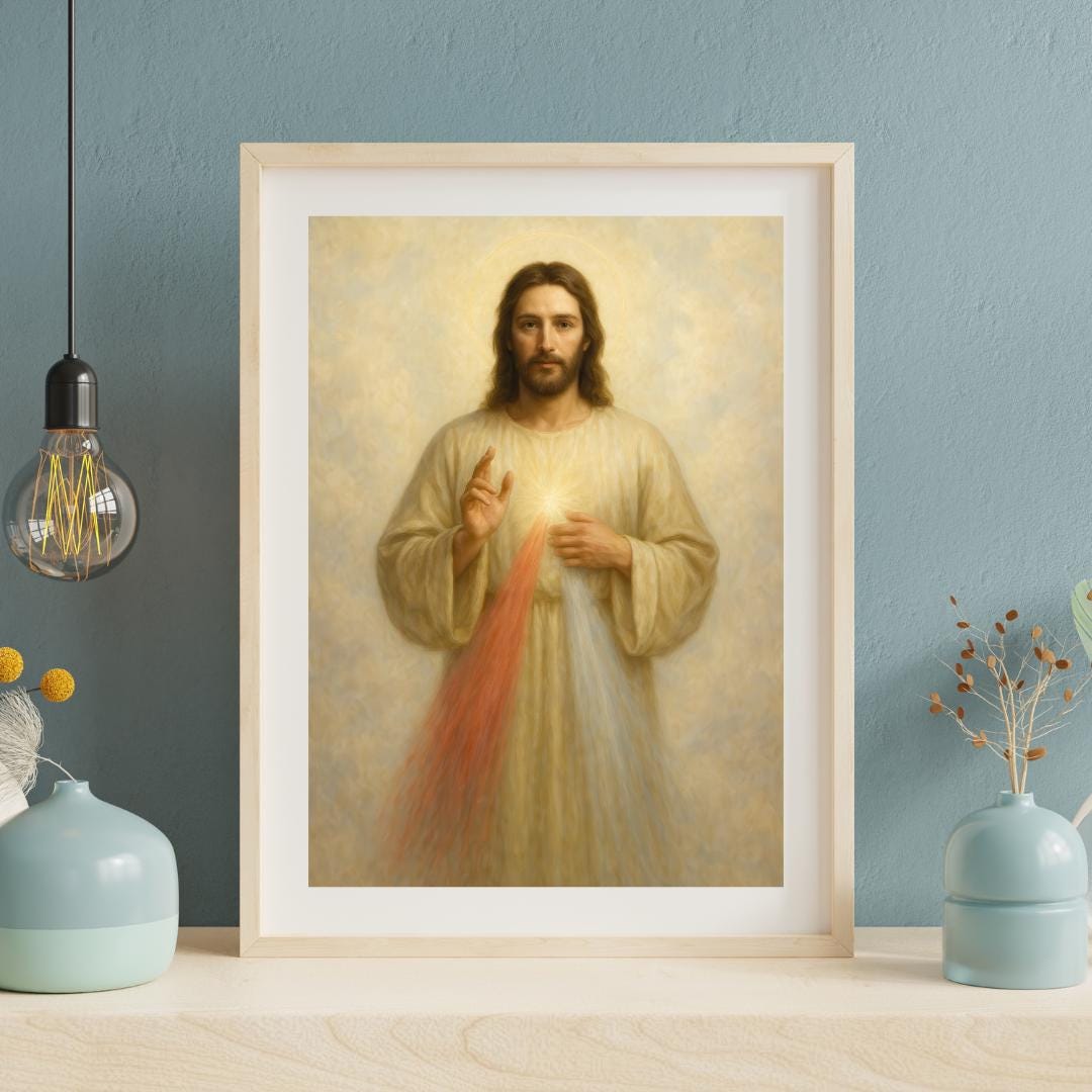 Divine Mercy Jesus Poster: Catholic Decor Christian Wall Art Faith Gift ⬇️ Digital Download