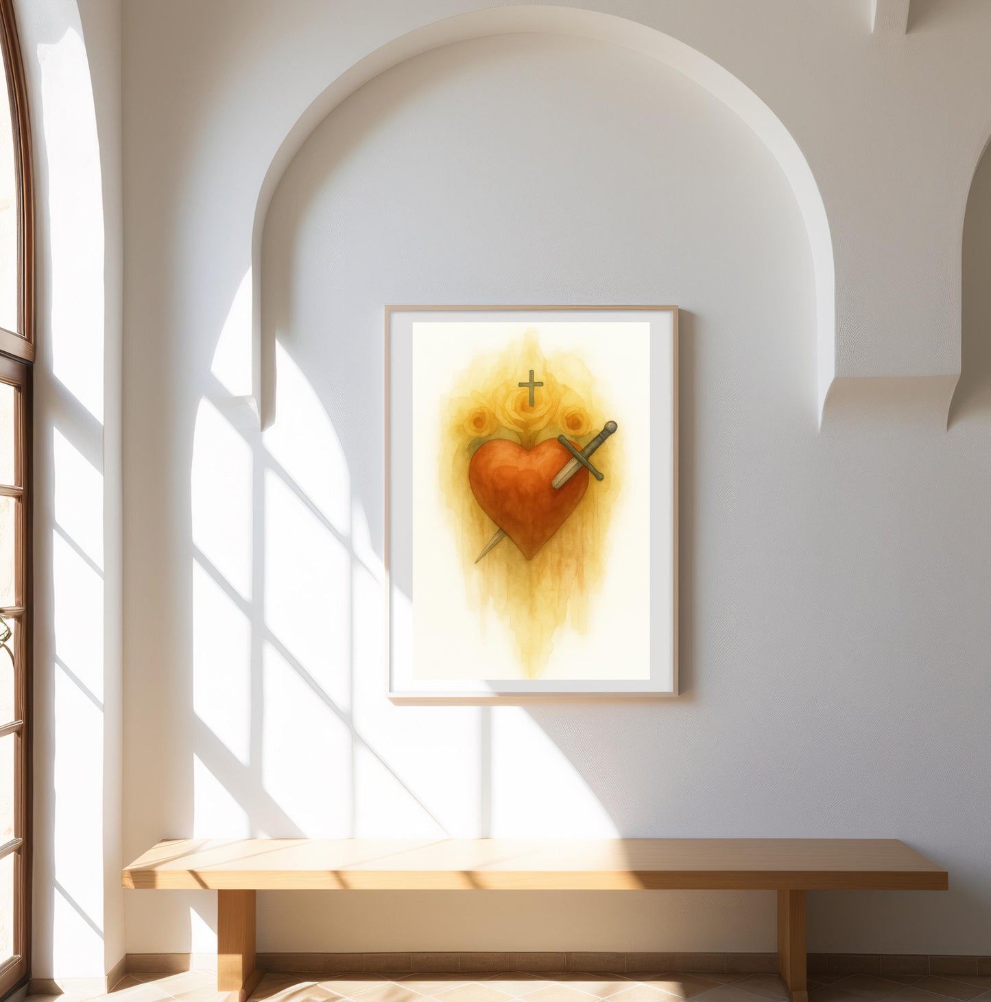 Immaculate Heart of Mary Watercolor Print: Catholic Christian Wall Art ⬇️ Digital Download