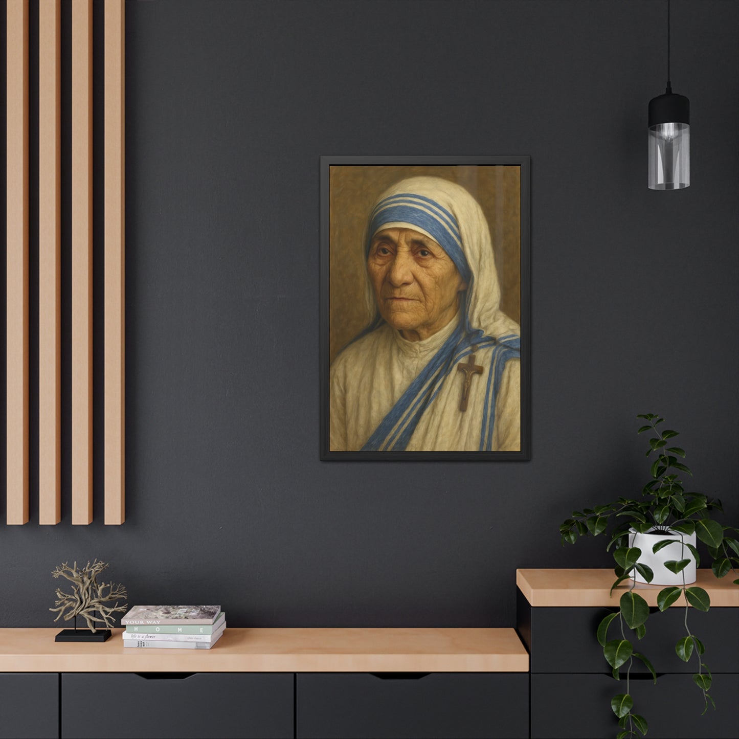 Inspirational Framed Posters, Saint Mother Teresa Art, Motivational Decor, Home Office Wall Art, Gift for Faith and Love