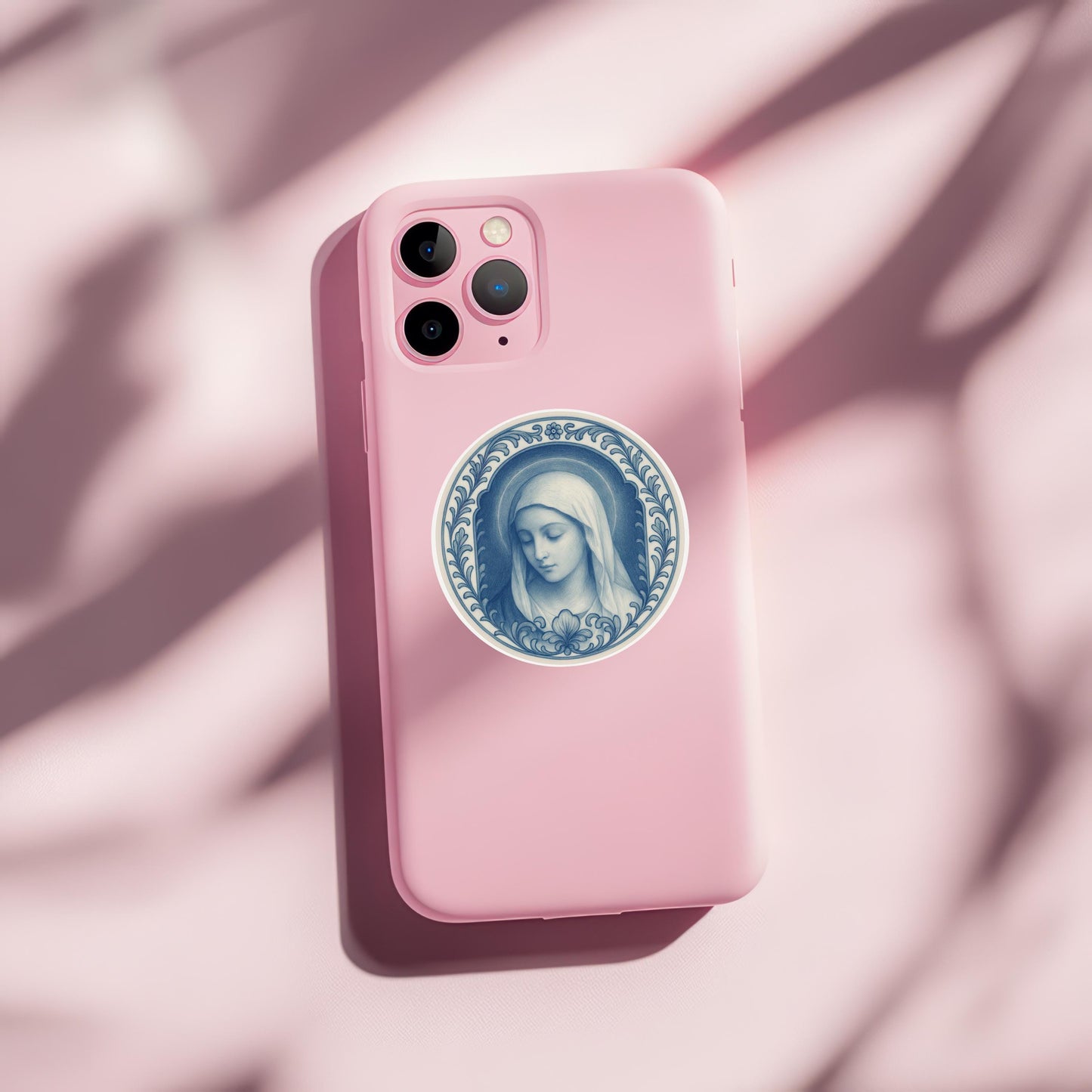 Virgin Mary Sticker: Religious Chinoiserie Decal, Laptop/Journal Decoration