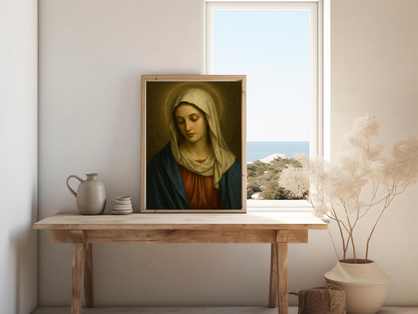 Blessed Virgin Mary Renaissance Art Print: Catholic Home Decor Christian Wall Art ⬇️ (Digital Download)