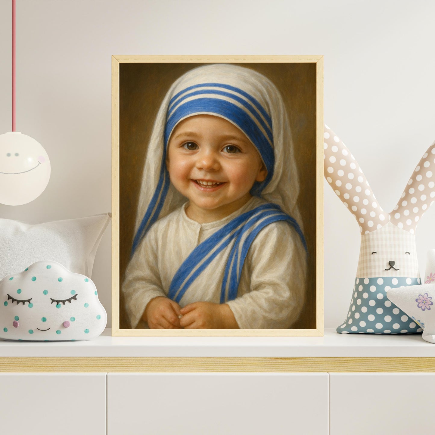 Saint Teresa Art Print: Baby Saint Teresa of Calcutta Catholic Nursery Art, Baptism, Baby Shower Gift ⬇️ Digital Download