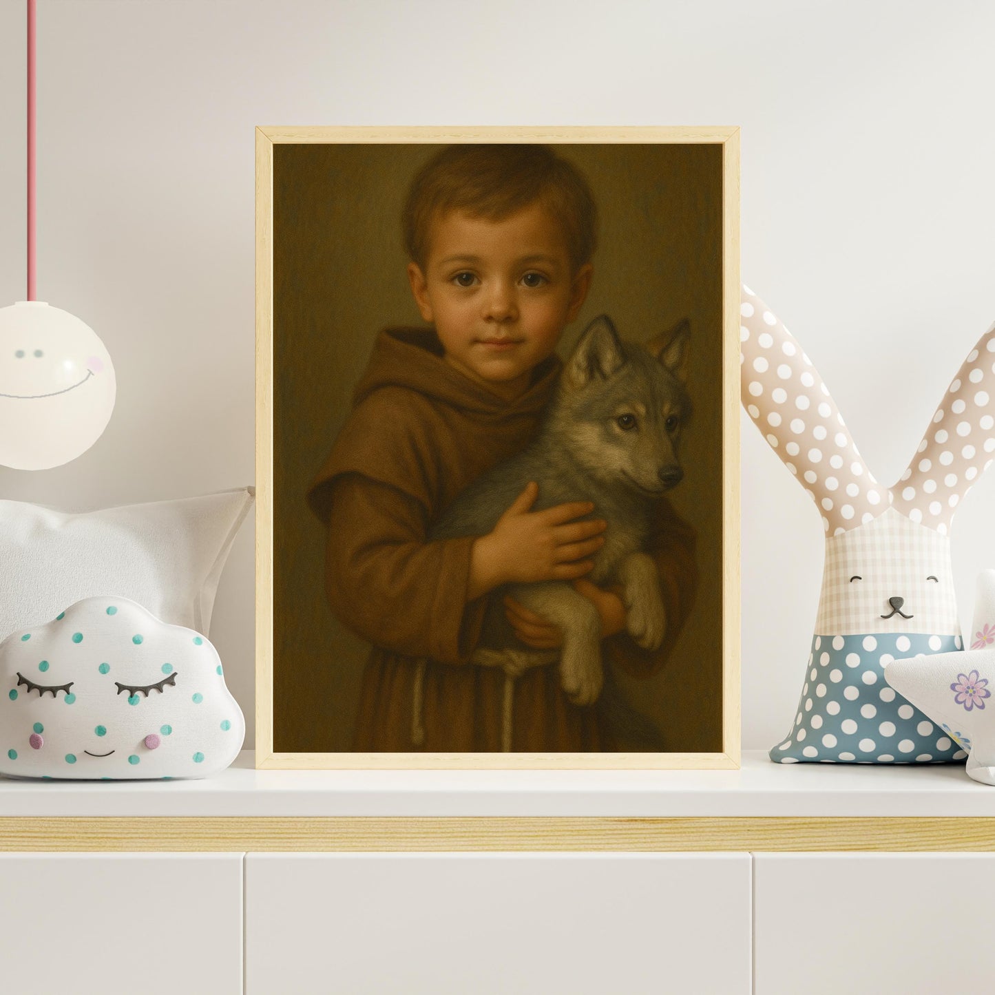 Saint Francis Art Print: Baby Saint Francis Catholic Nursery Decor, Animal Lover Gift, Baptism, Baby Shower Gift ⬇️ Digital Download