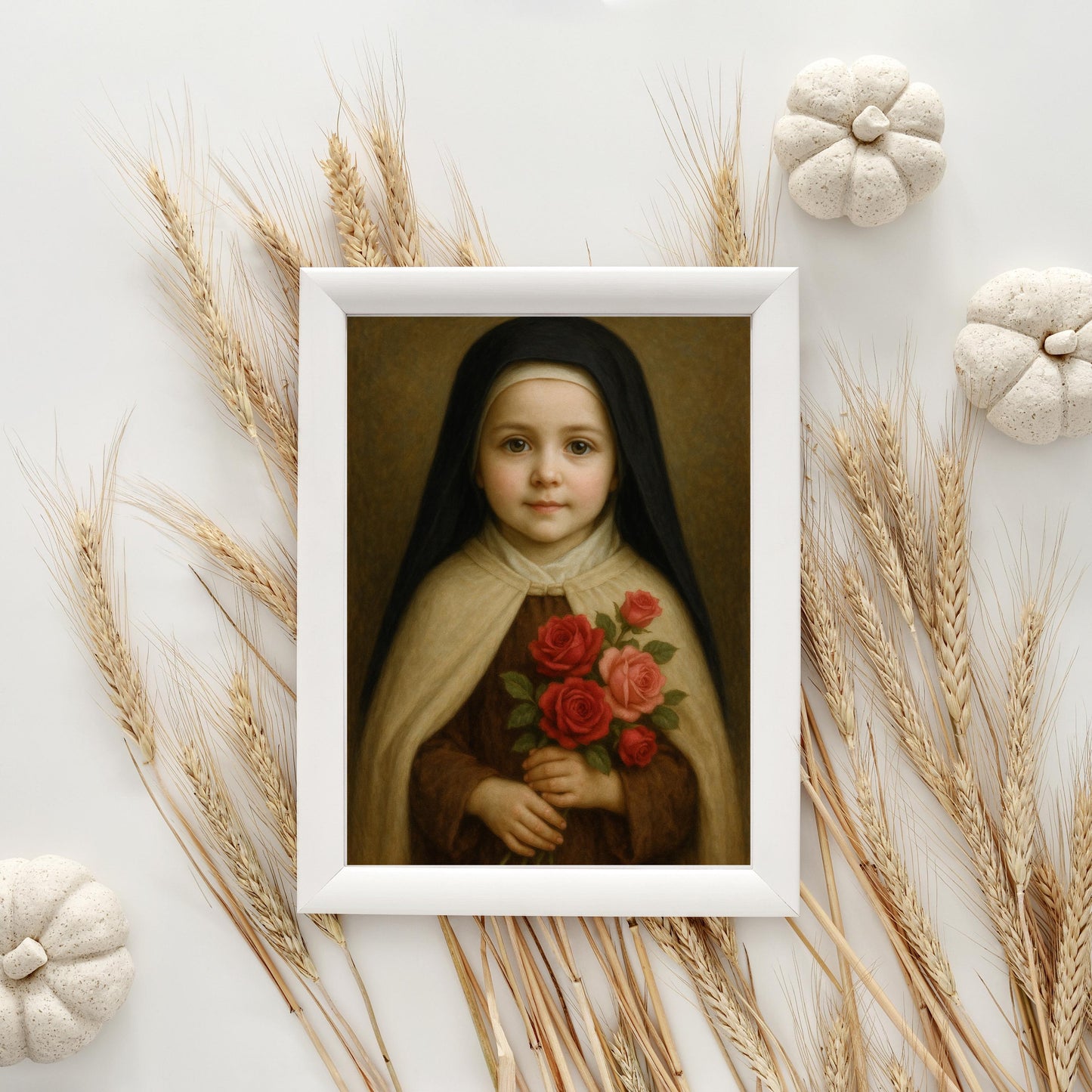 Saint Therese Art Print: Baby Saint Therese Catholic Nursery Decor, Baptism, Baby Shower Faith Gift ⬇️ Digital Download