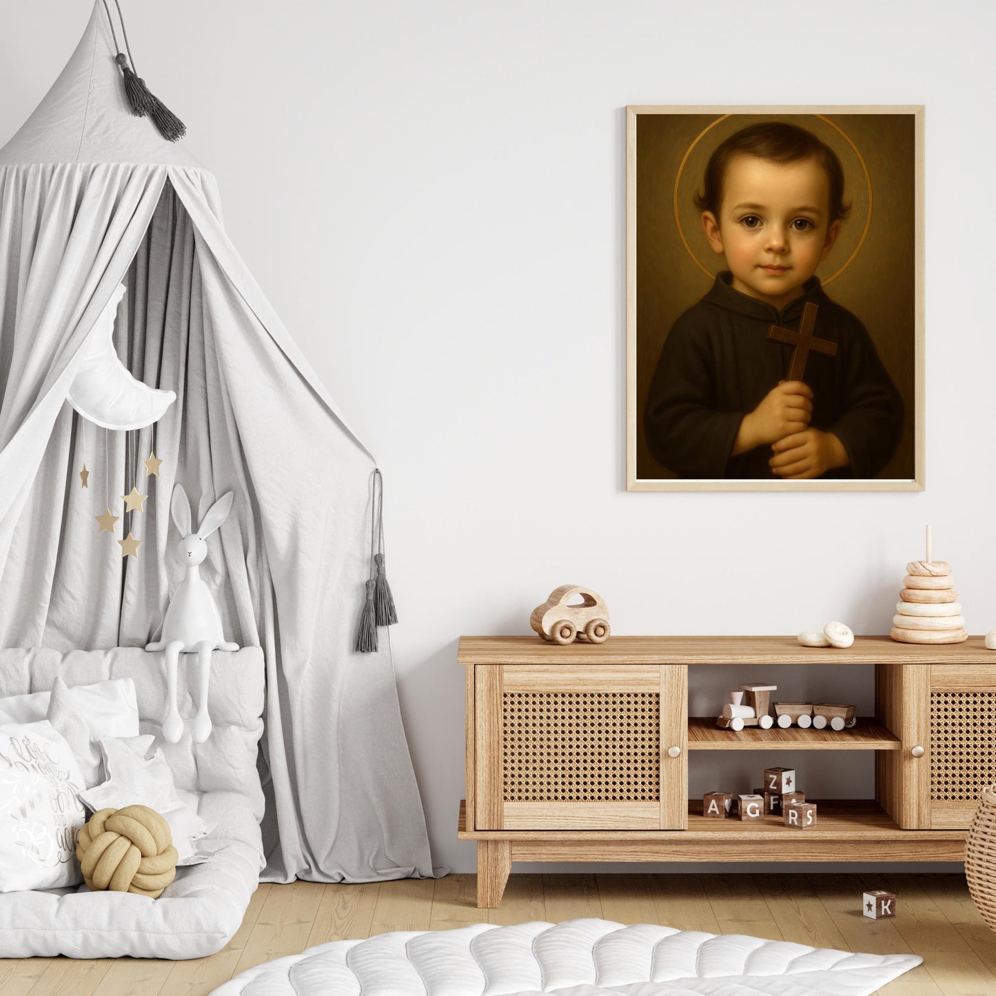 Saint John Art Print: Baby Saint John of the Cross Catholic Nursery Art, Baptism, Baby Shower Gift ⬇️ Digital Download